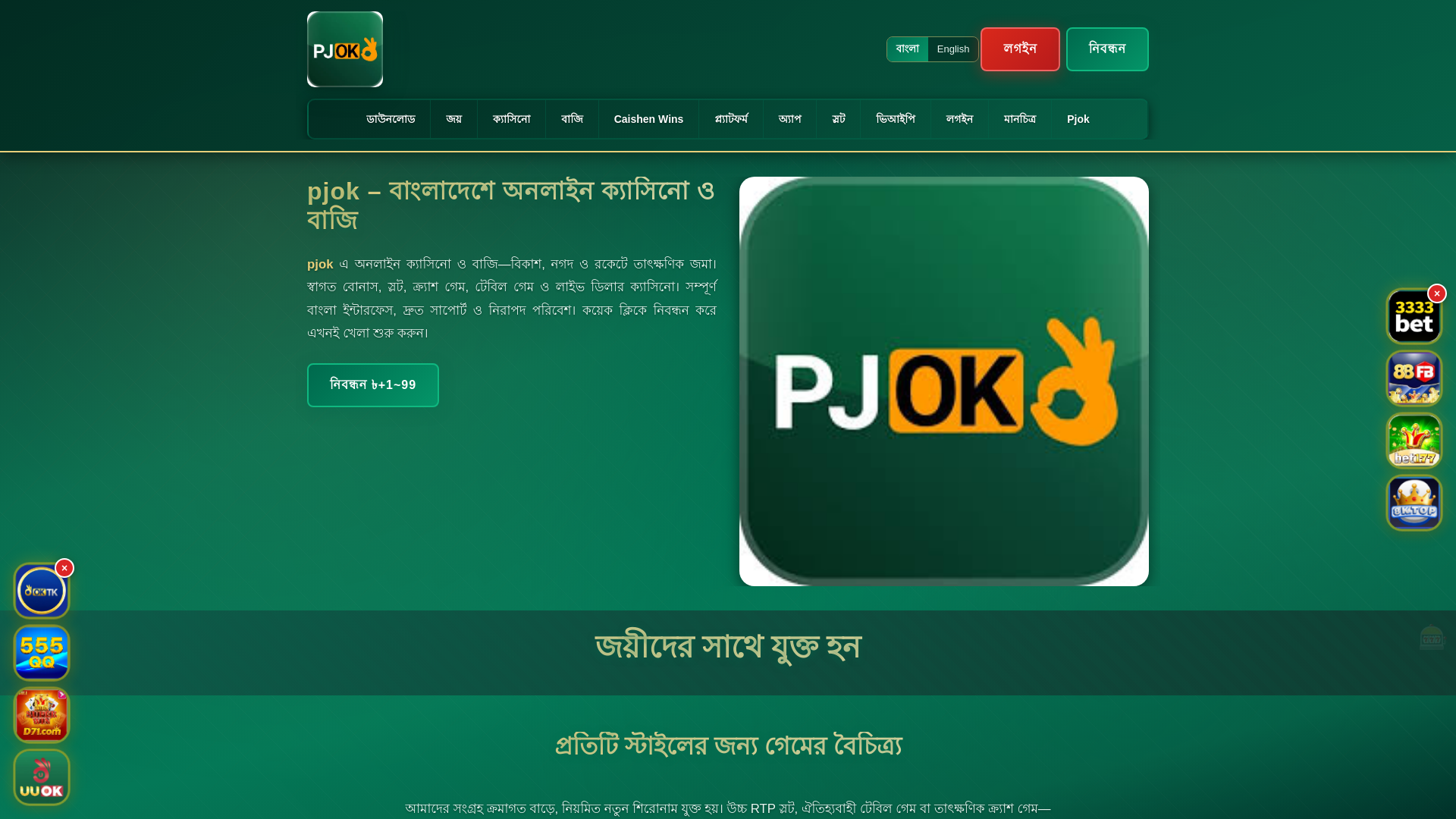 website screenshot of https://pjokchar.com/