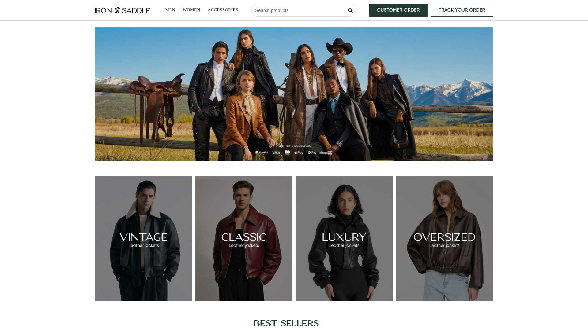 website screenshot of https://iron-saddle.com/