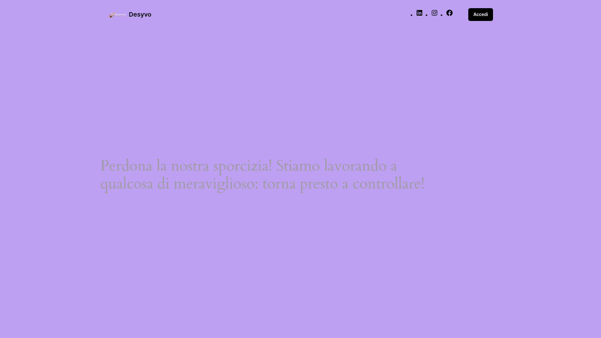 website screenshot of https://desyvo.it