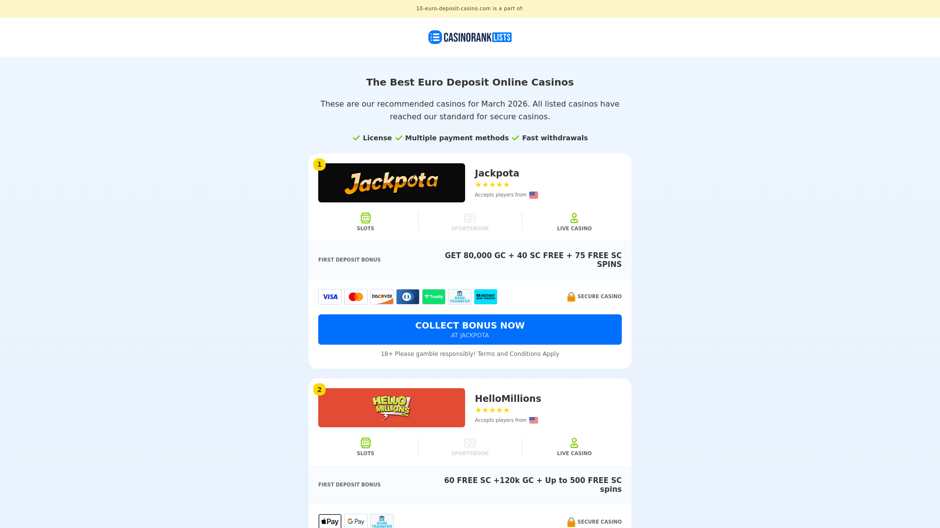 website screenshot of https://10-euro-deposit-casino.com/