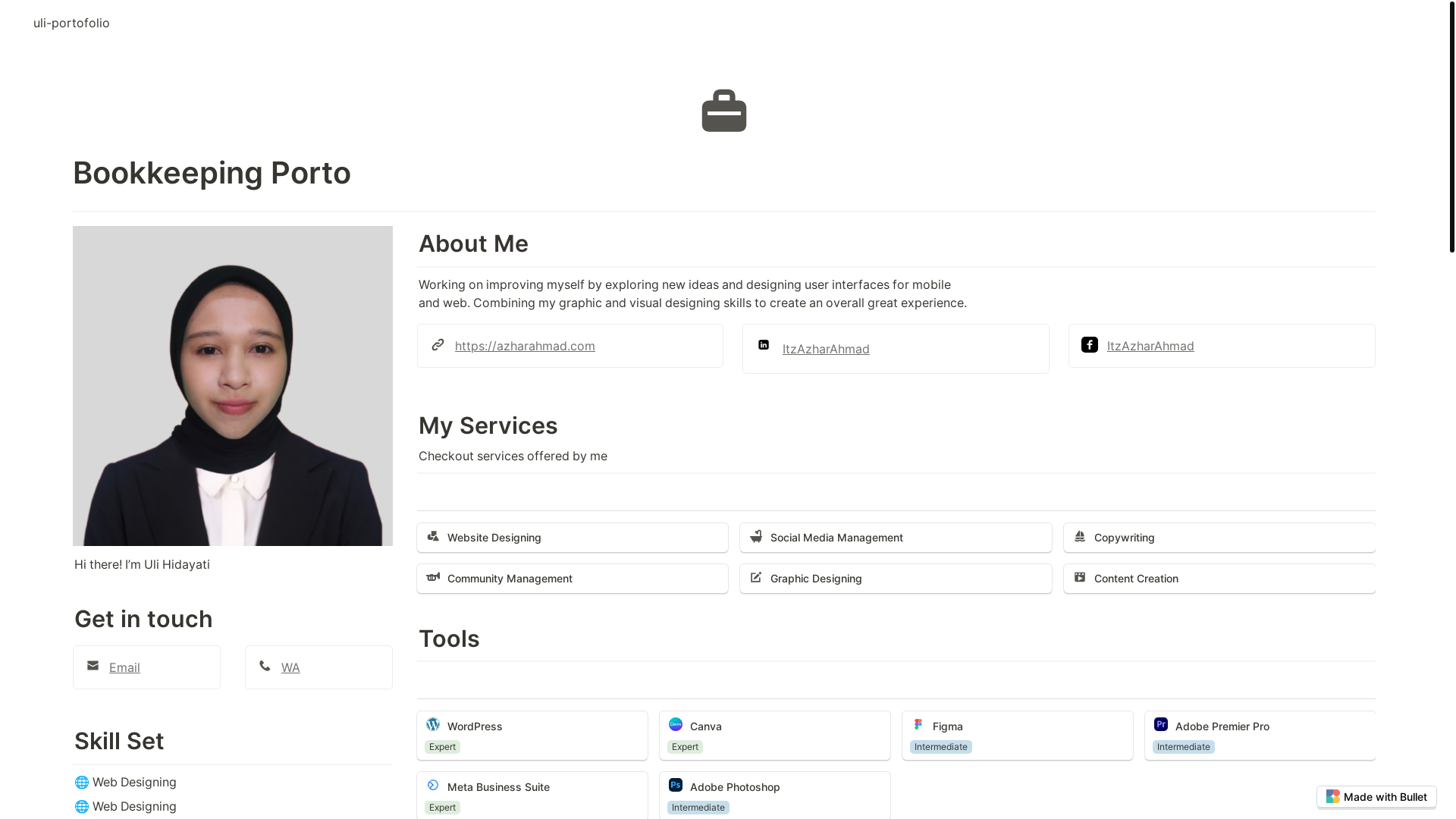 website screenshot of https://uli-portofolio-bullet.pages.dev/