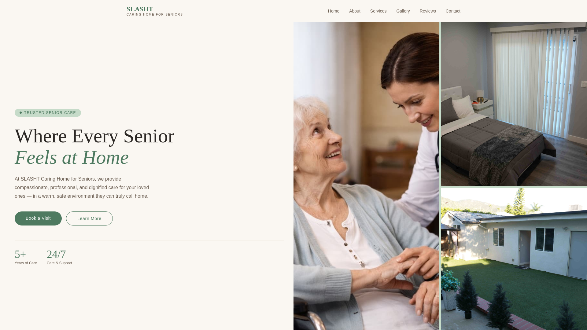 website screenshot of https://slashtcaring.com/