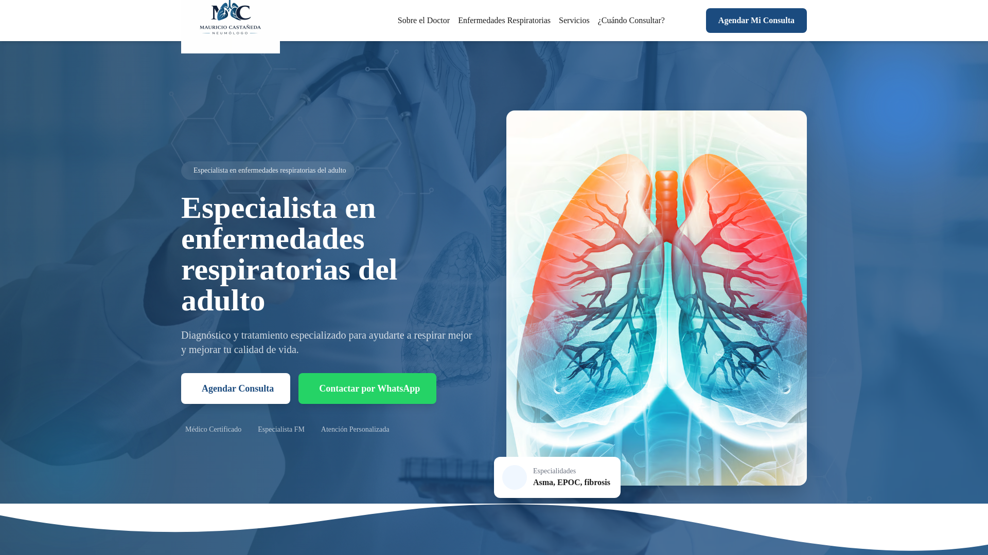 website screenshot of https://mauricioneumologo.com/