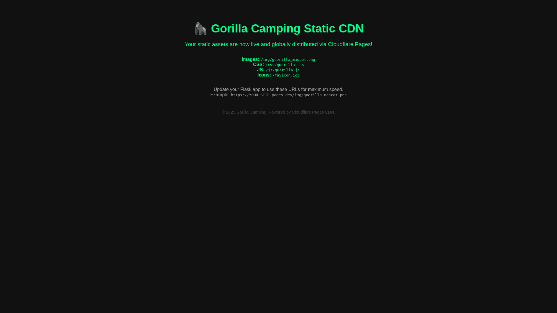 website screenshot of https://gorillacamping-static.pages.dev/