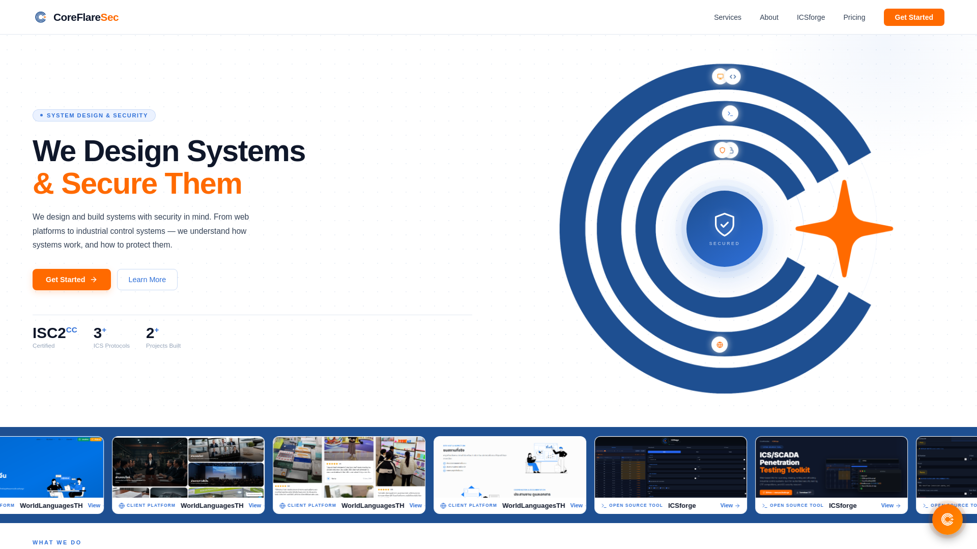 website screenshot of https://coreflaresec.pages.dev/