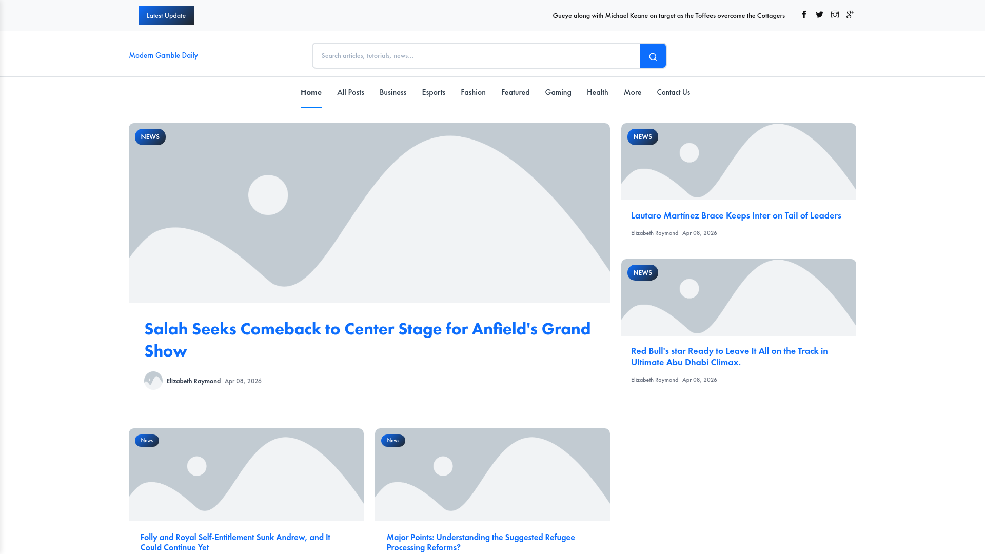 website screenshot of https://moderngambledaily.nl/