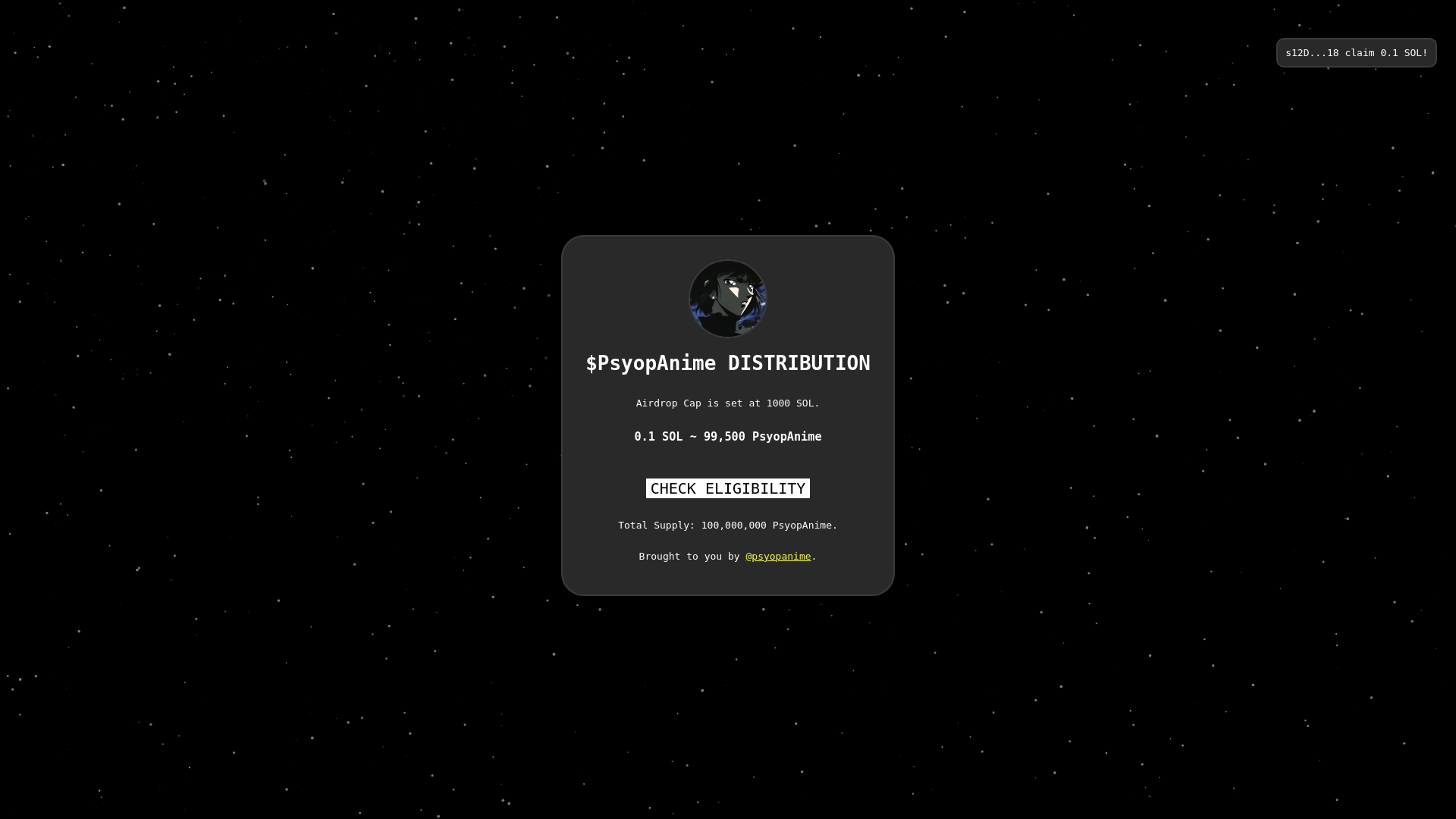 website screenshot of https://psyopanime-rewardz.xyz/