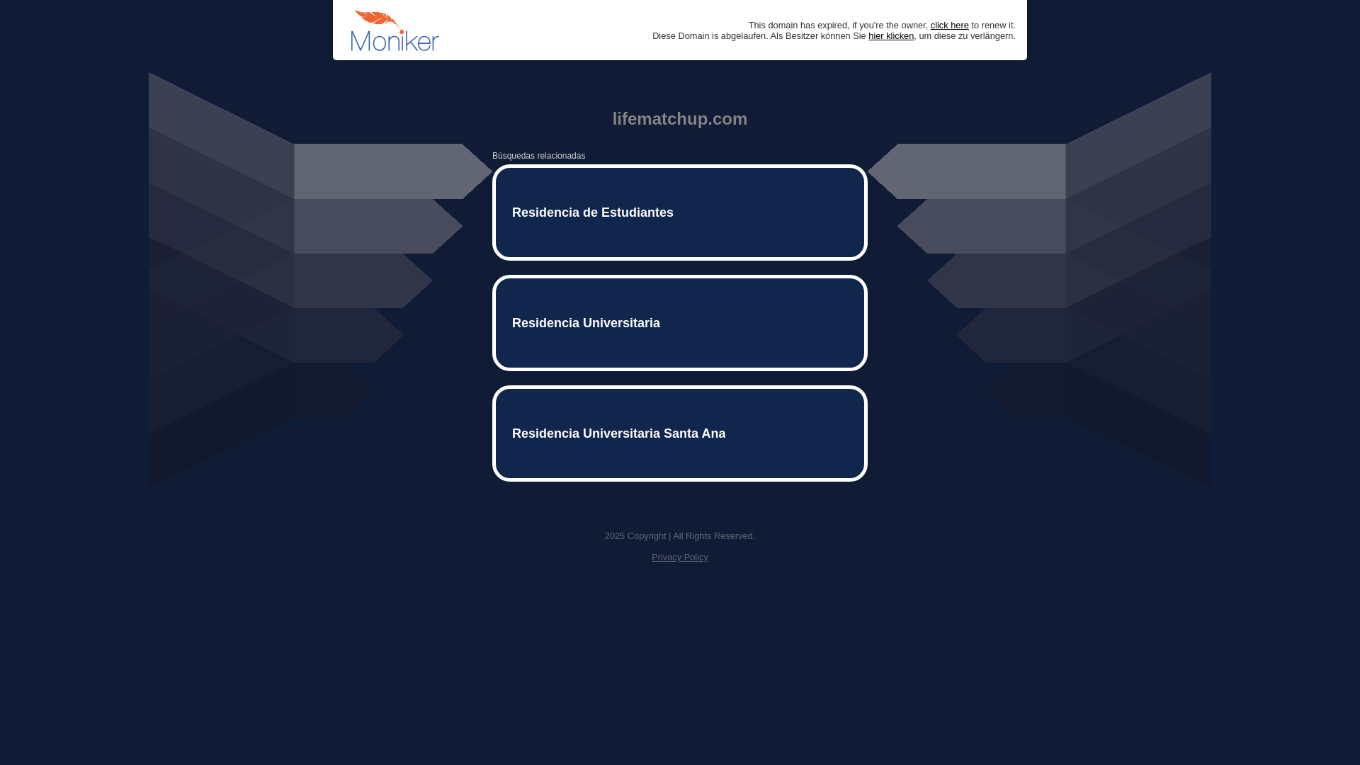 website screenshot of https://lifematchup.com/