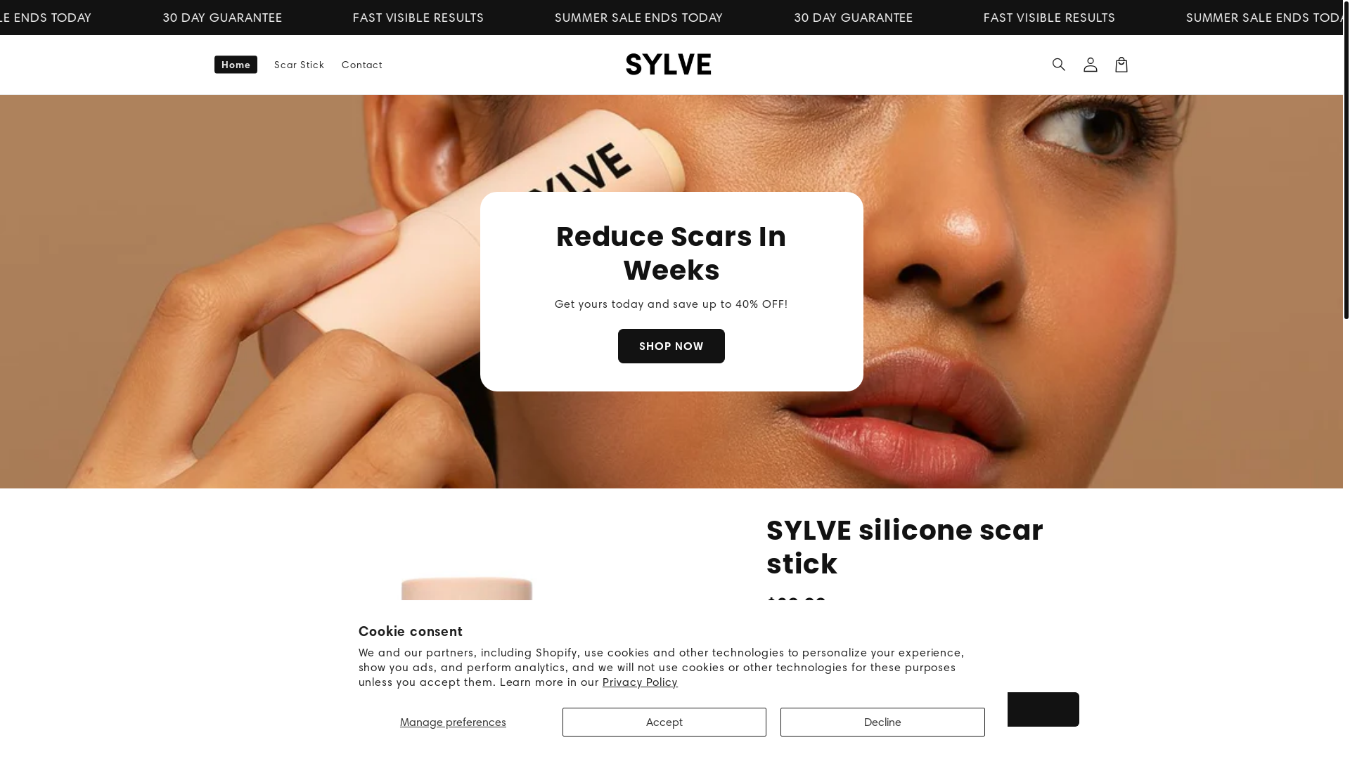 website screenshot of https://trysylve.com/