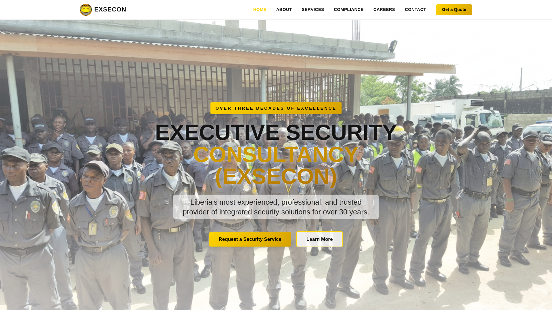 website screenshot of https://exseconliberia.com/