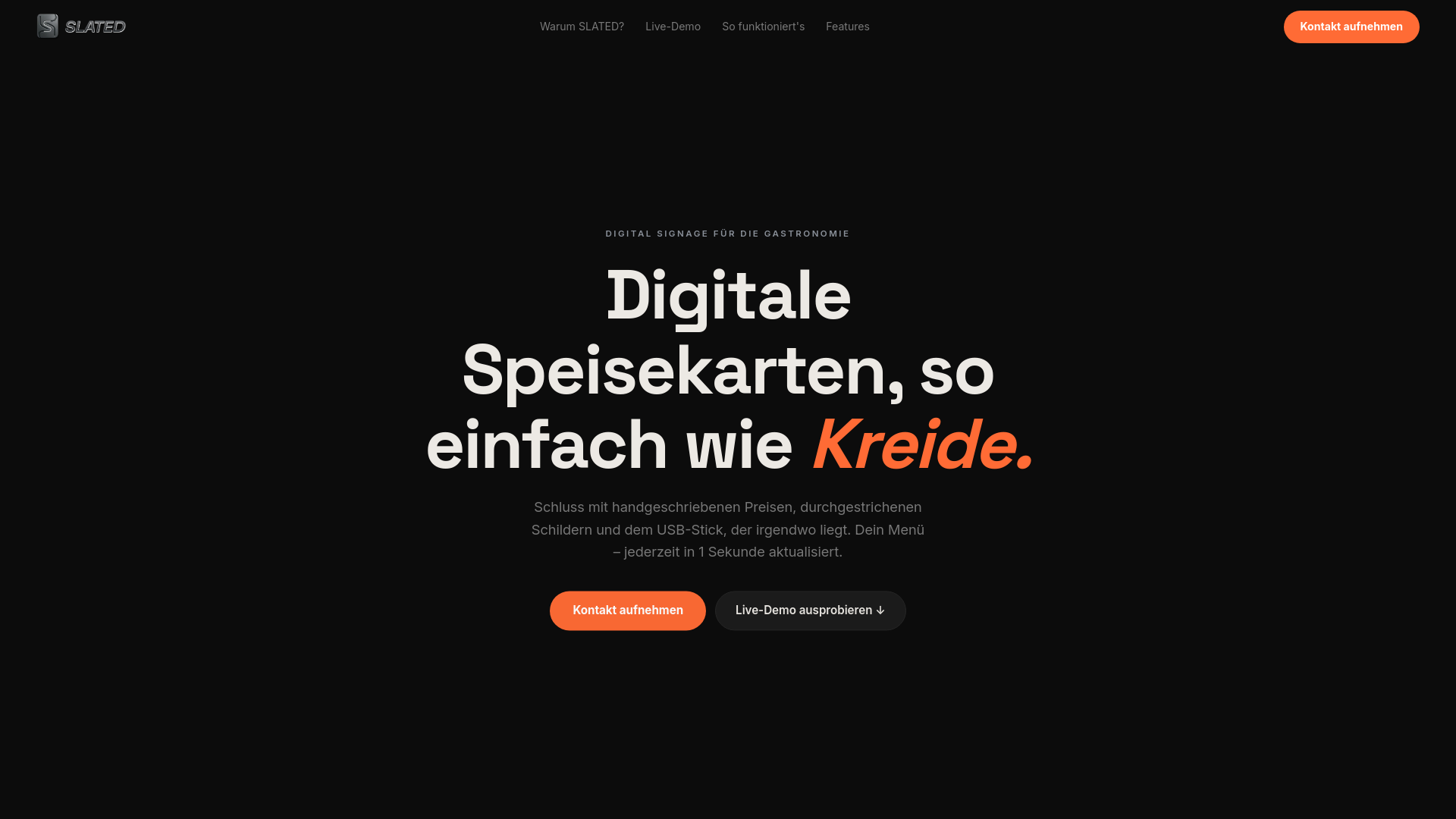 website screenshot of https://slated-app.de/