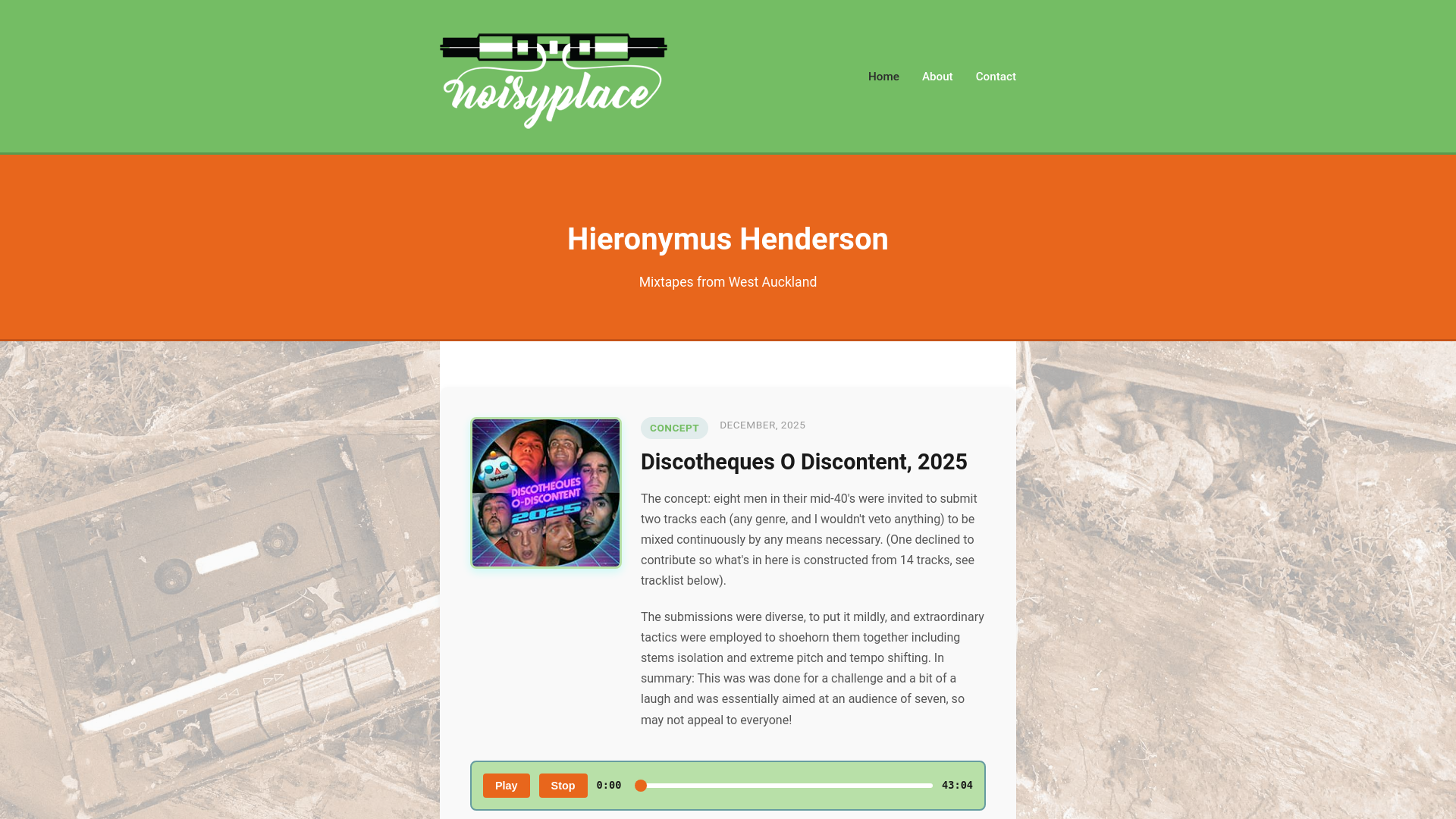 website screenshot of https://noisyplace.pages.dev/