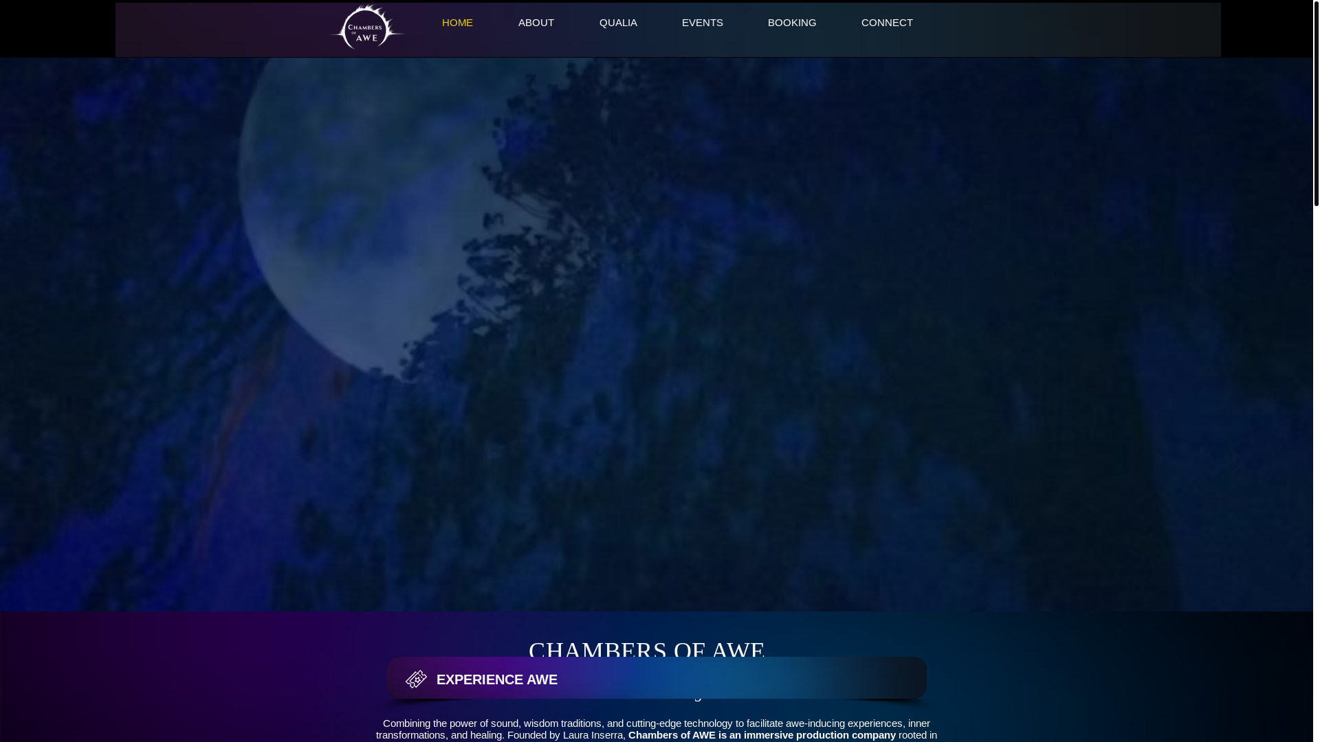 website screenshot of https://chambersofawe.institute/