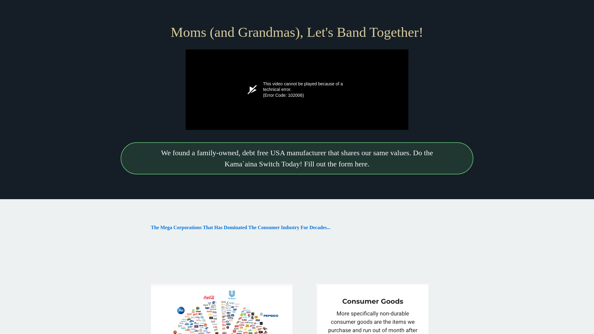 website screenshot of https://808momsonamission.com/