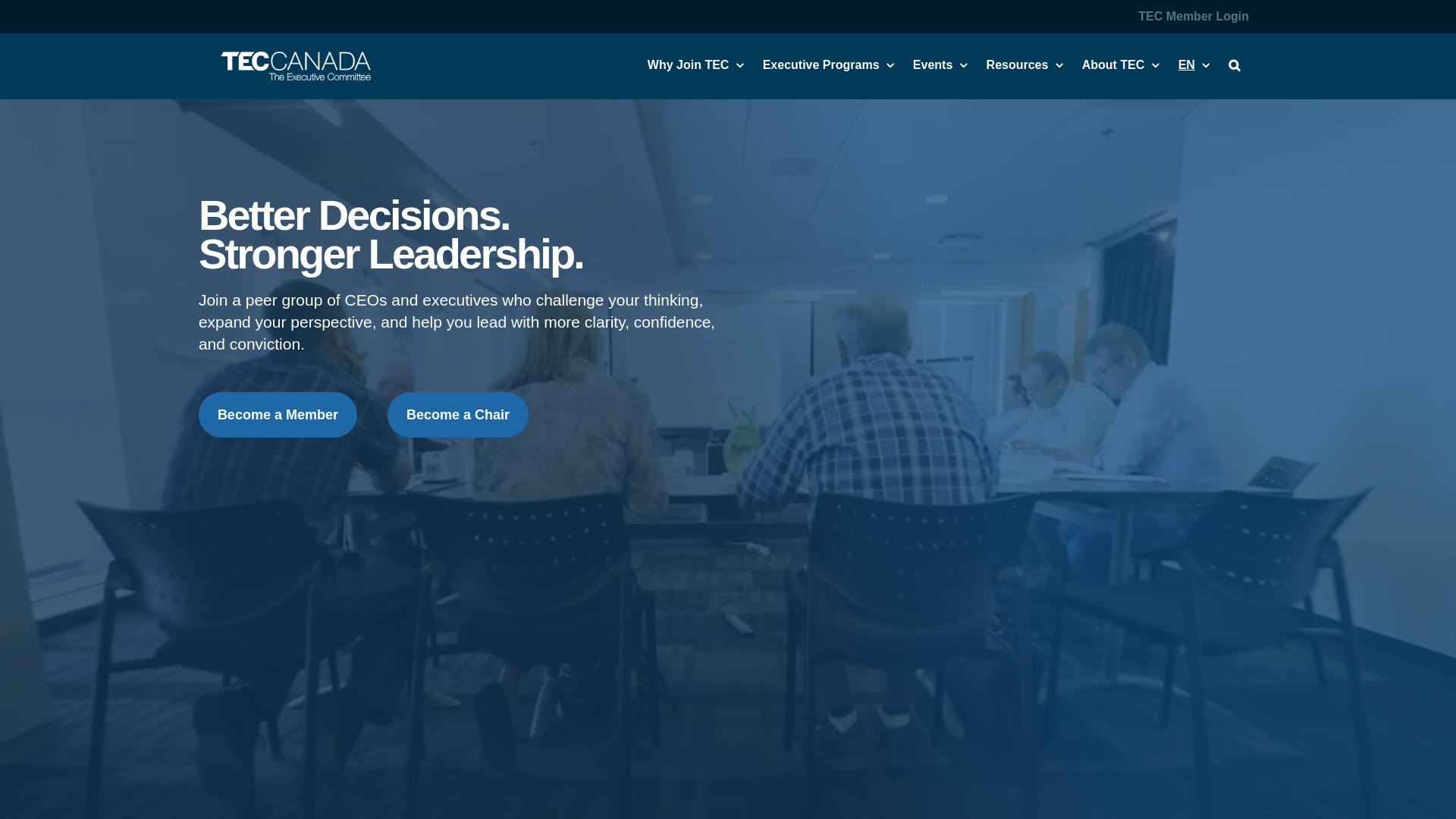 website screenshot of https://tecleadershipnetwork.com