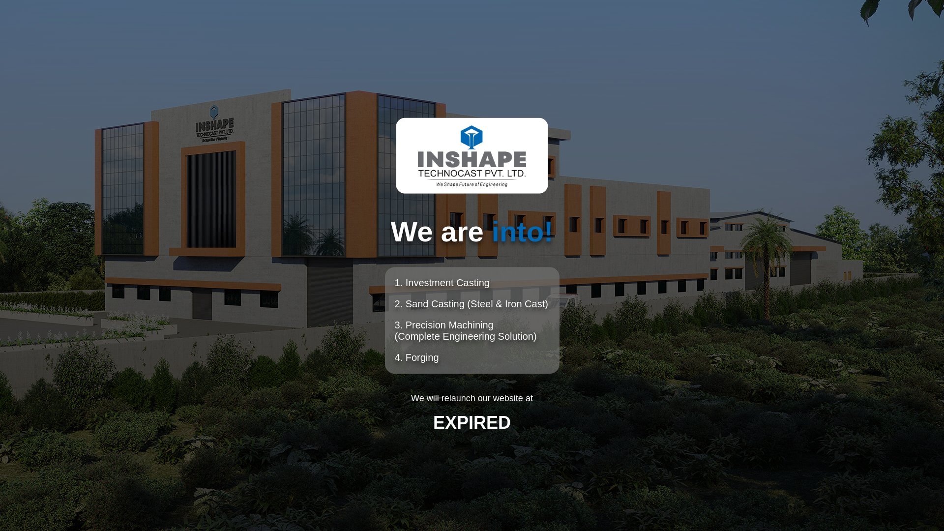 website screenshot of https://inshapetechnocast.com/