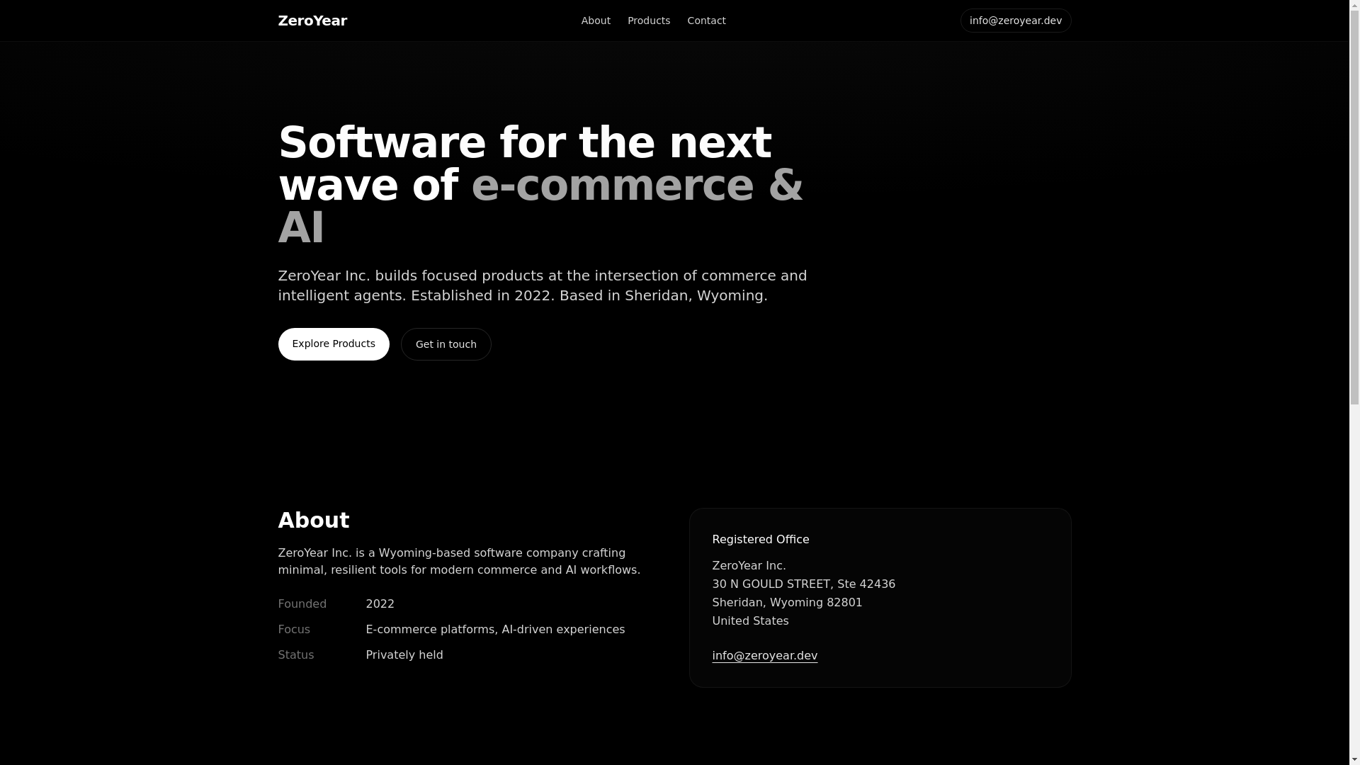 website screenshot of https://zeroyear-site.pages.dev/
