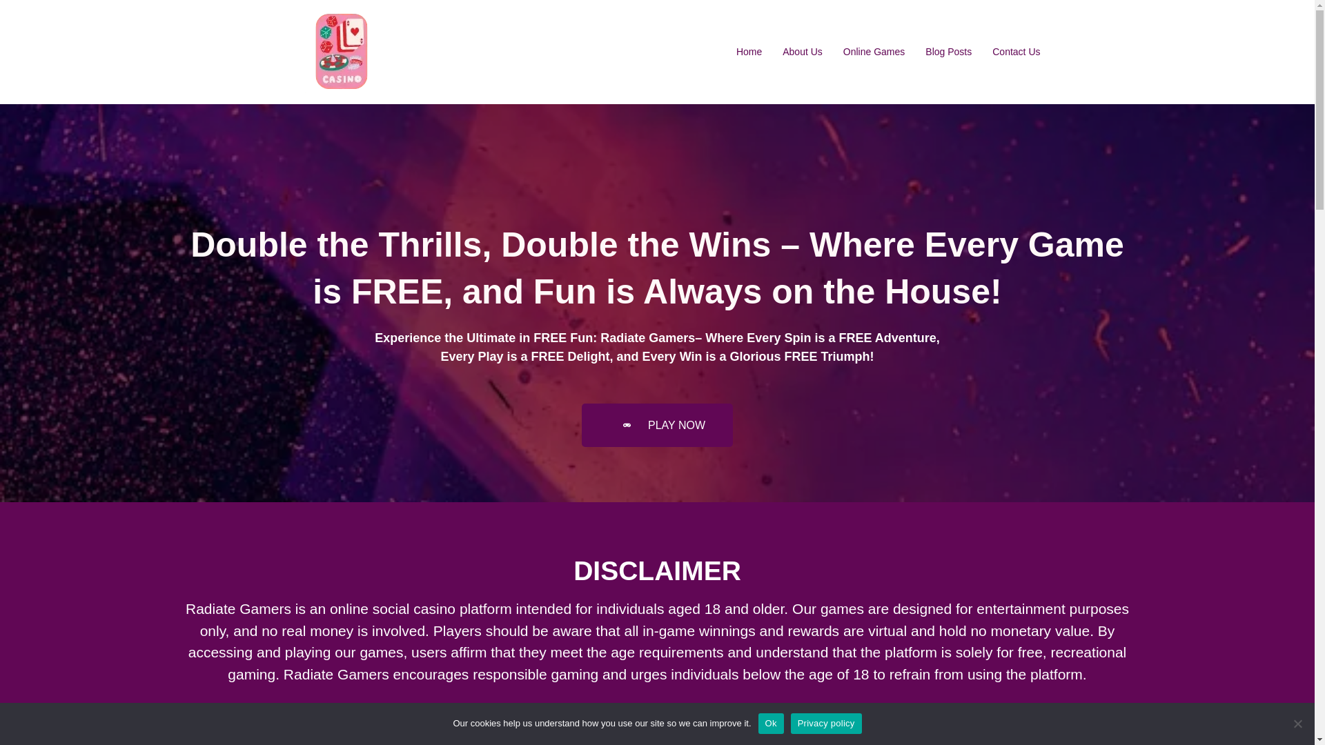 website screenshot of https://gamewinradiate.com/