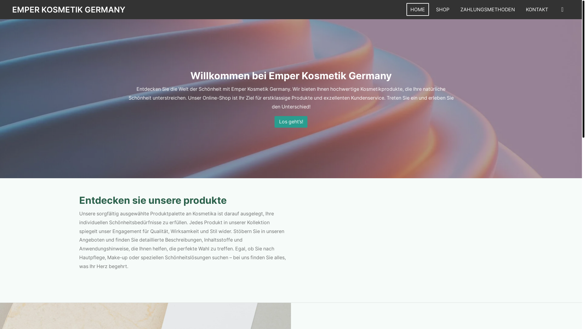 website screenshot of https://emperkosmetikgermany.eu/