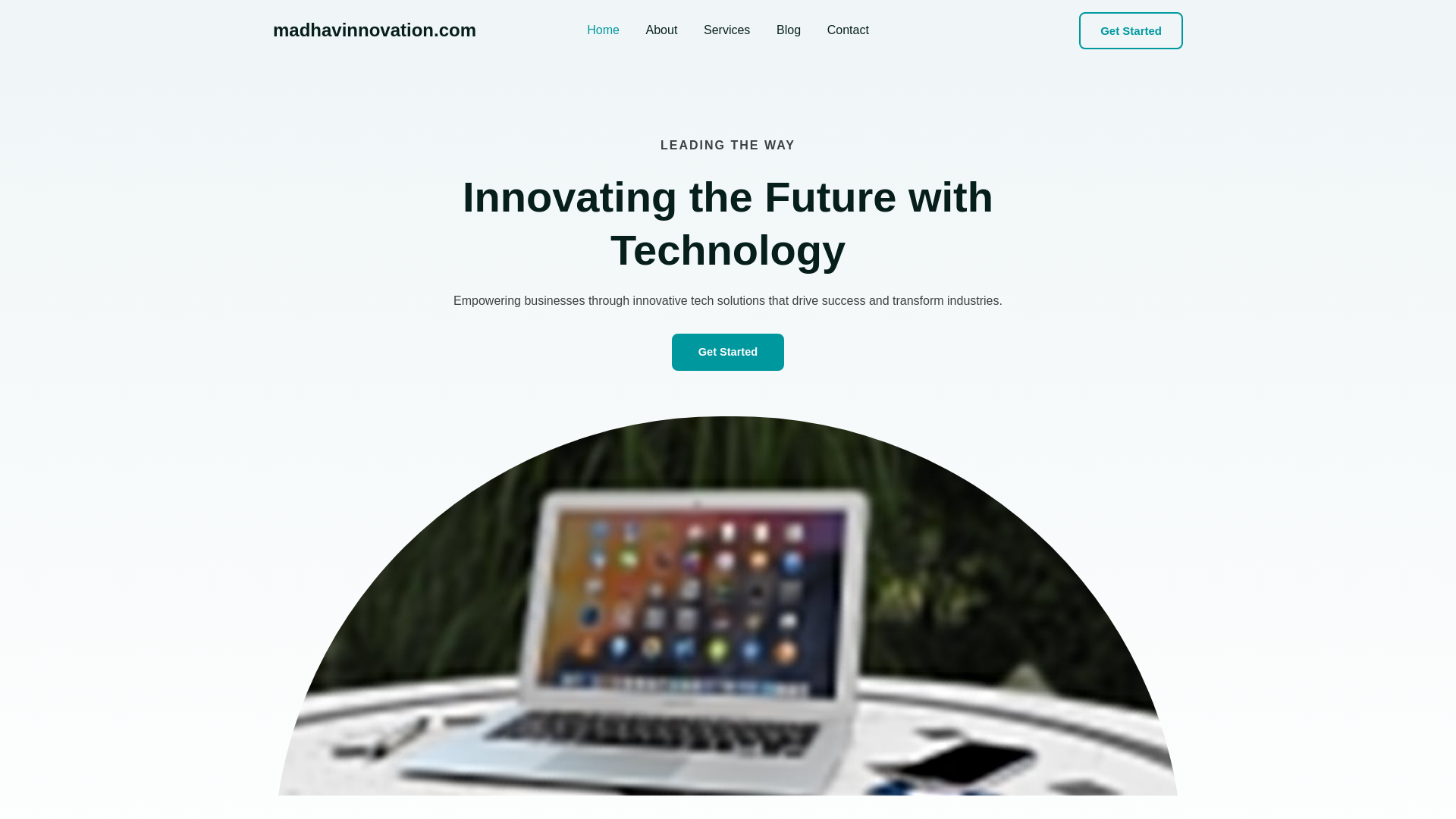 website screenshot of https://madhavinnovation.com/