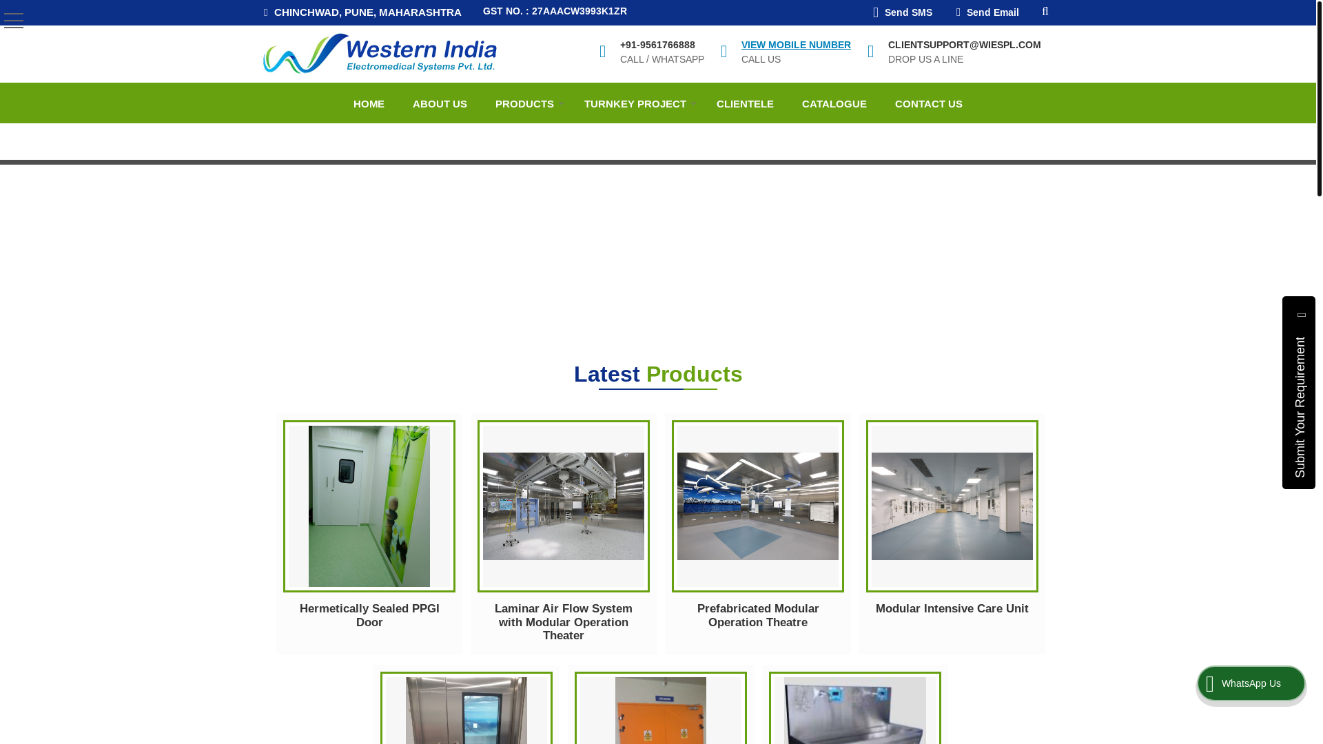 website screenshot of https://westernindiaelectromedical.co.in/
