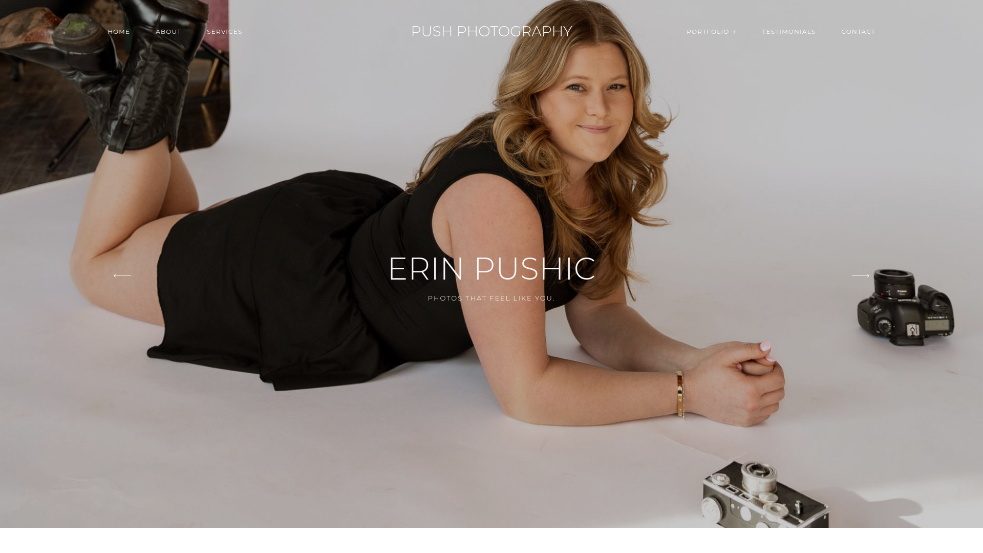 website screenshot of https://erinpushphotography.com/