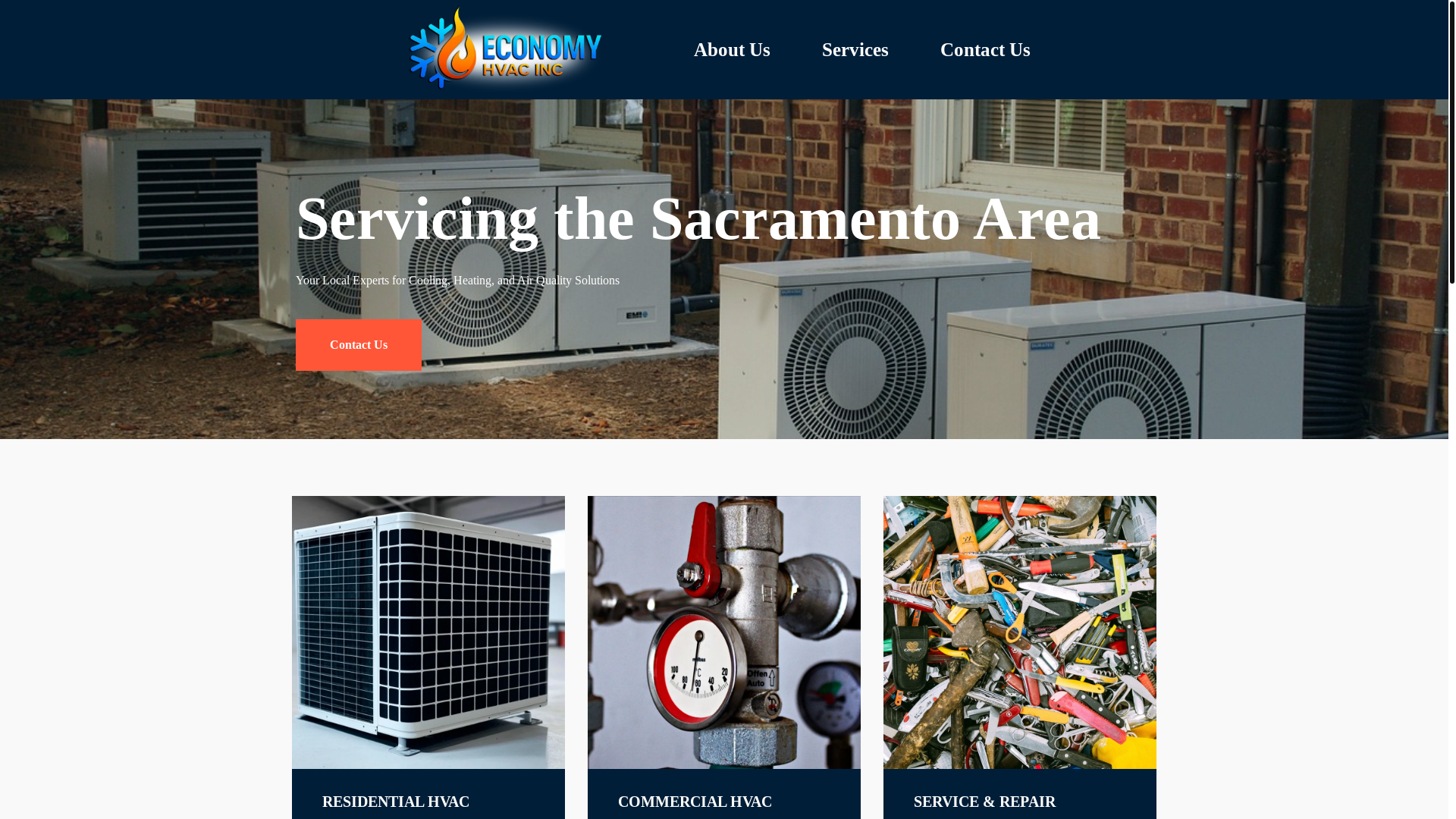 website screenshot of https://economyhvacinc.org/