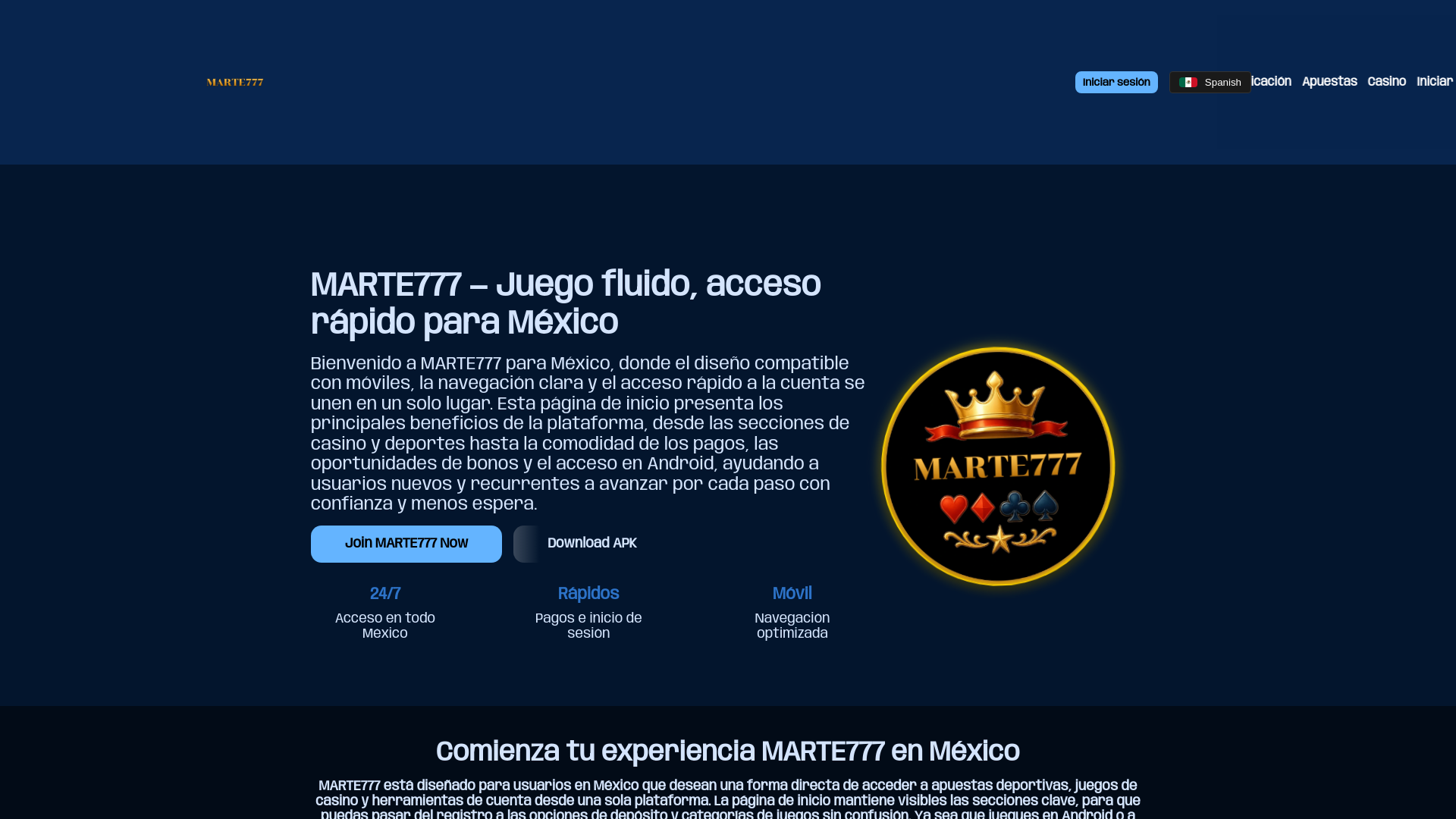 website screenshot of https://marte777.net