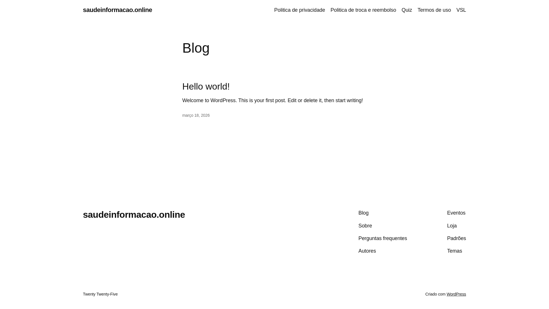 website screenshot of https://saudeinformacao.online/