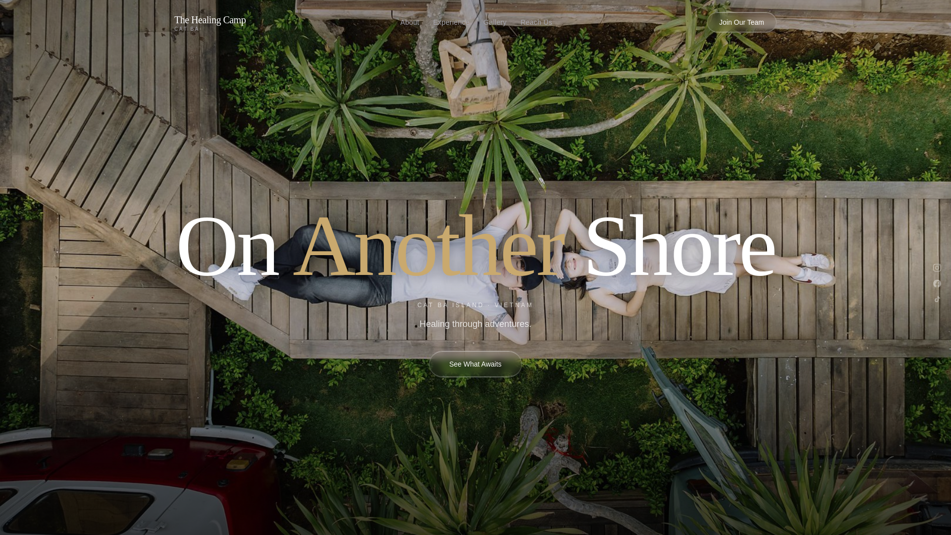 website screenshot of https://thehealingcampcatba.com/