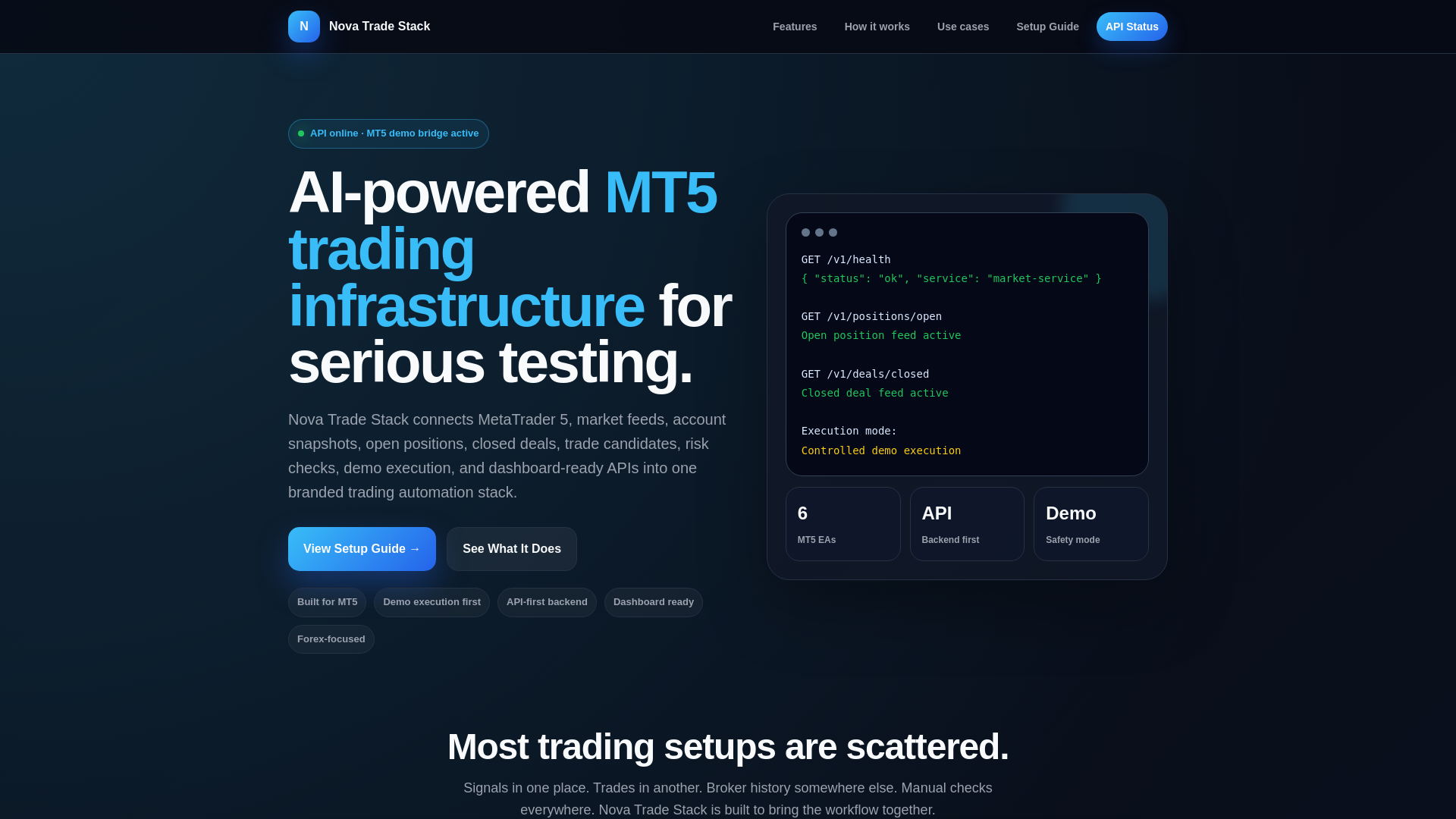 website screenshot of https://novatradestack.co.uk/
