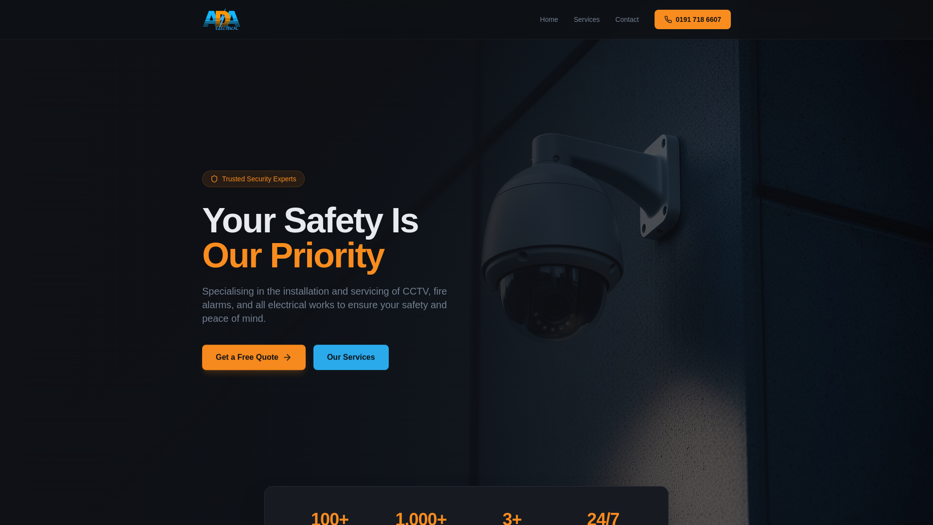 website screenshot of https://adaelectrical.pages.dev/