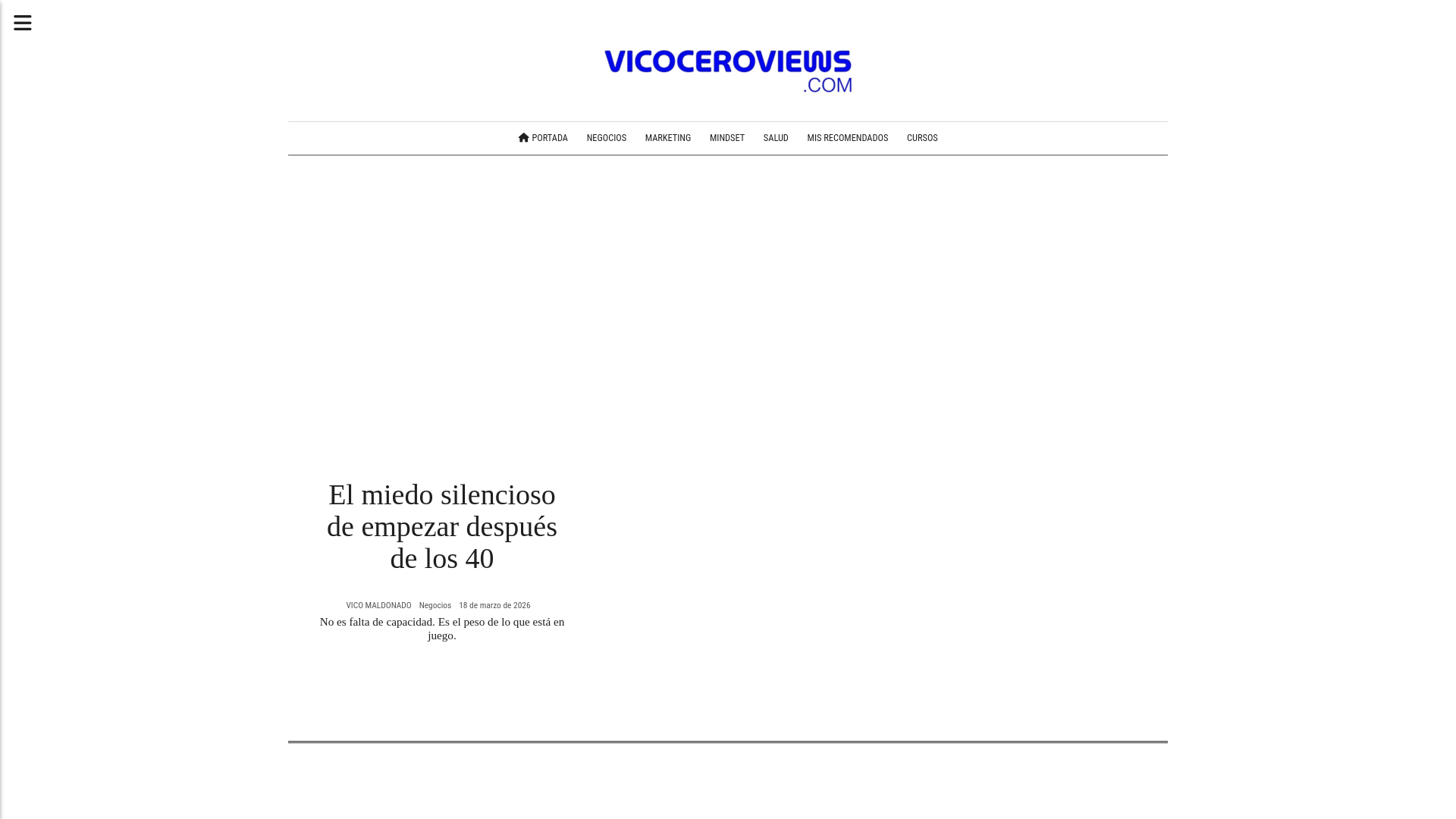 website screenshot of https://vicoceroviews.com/