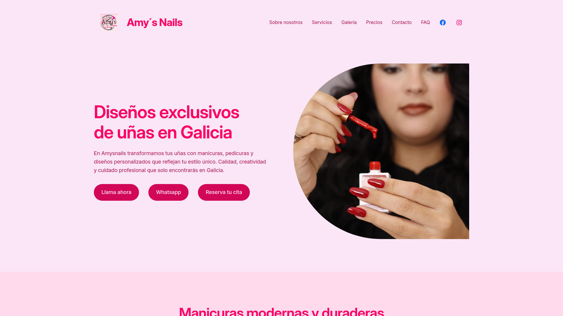 website screenshot of https://amysnails.es/
