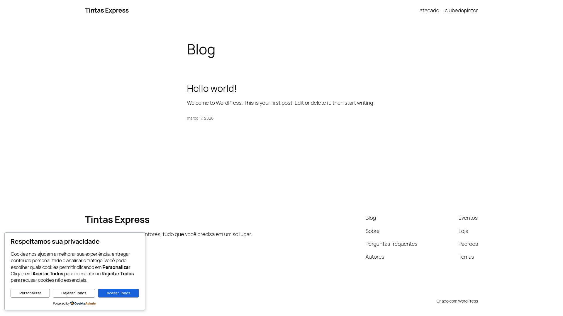 website screenshot of https://tintasexpress.online/