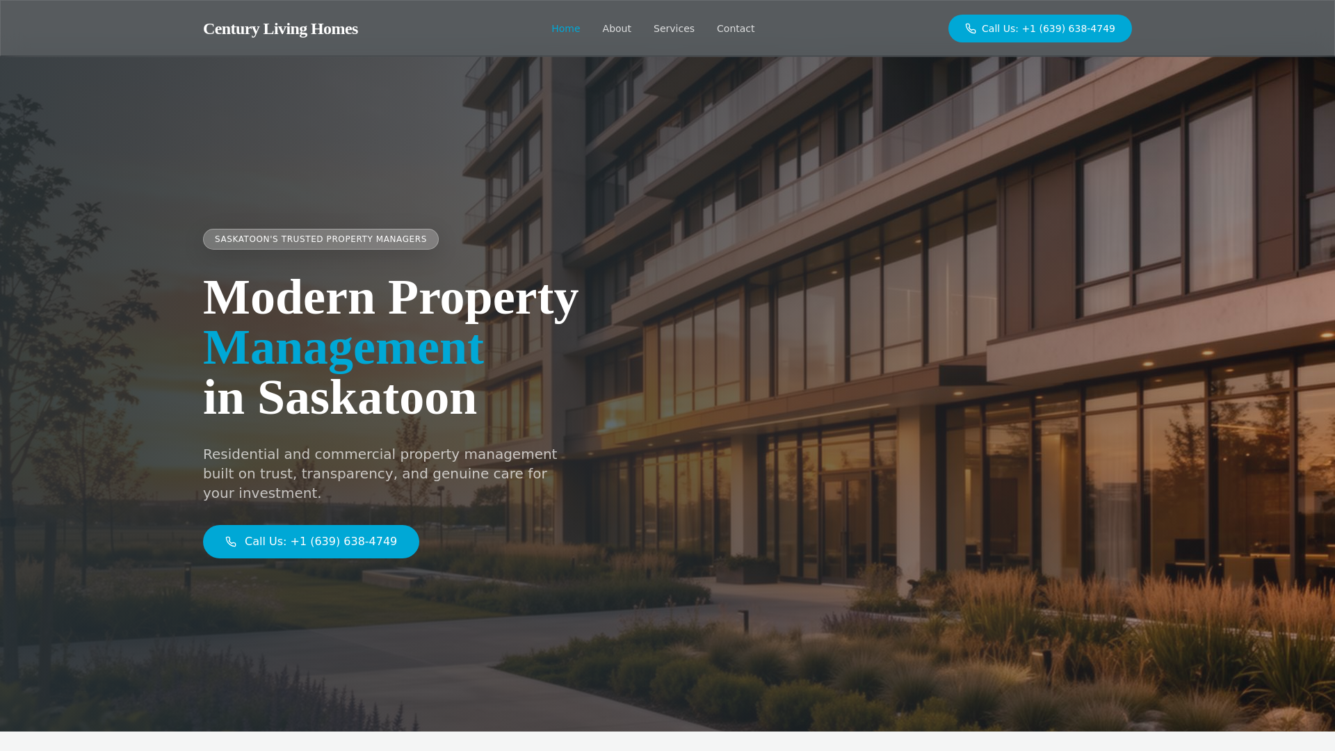 website screenshot of https://centurylivinghomes.com