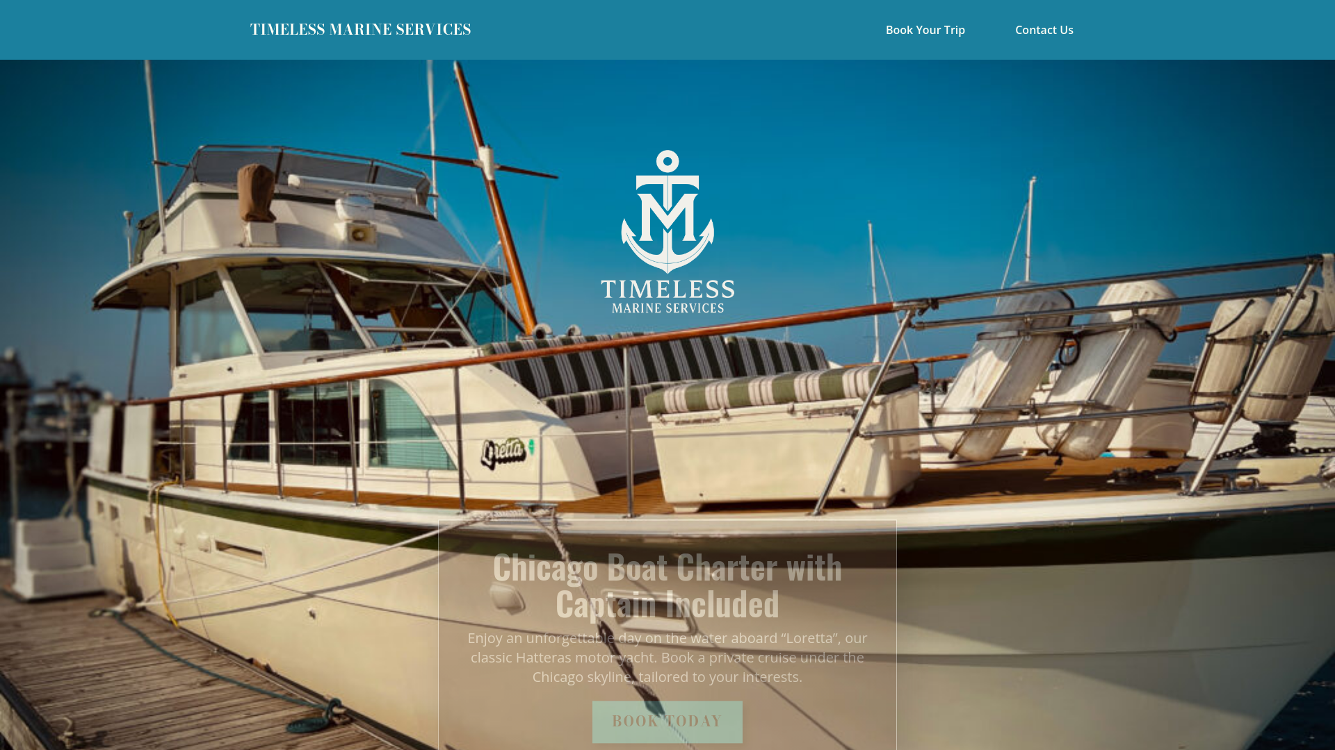 website screenshot of https://bookyourchicagoboat.com/