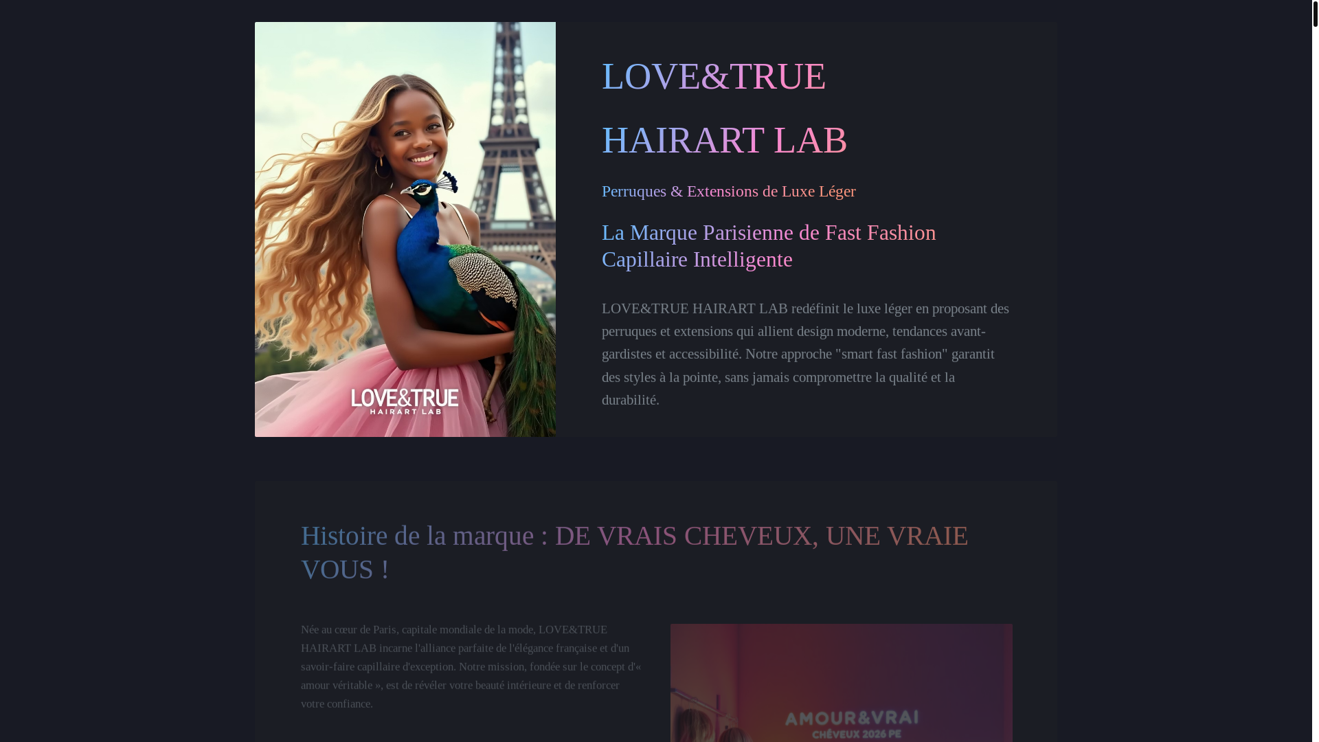 website screenshot of https://lovetruehair.com/
