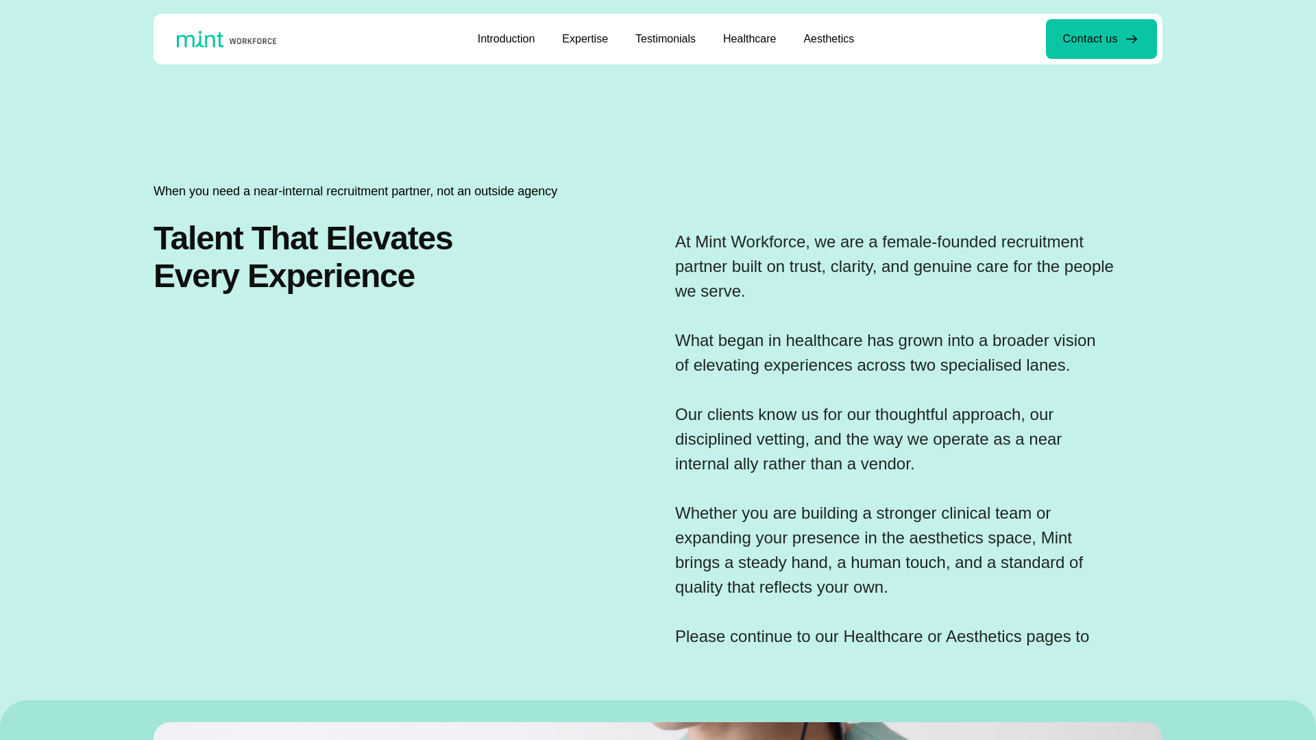 website screenshot of https://mintworkforce.com/