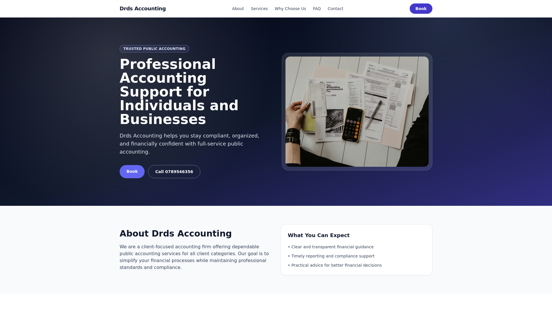 website screenshot of https://drds-accounting.pages.dev/