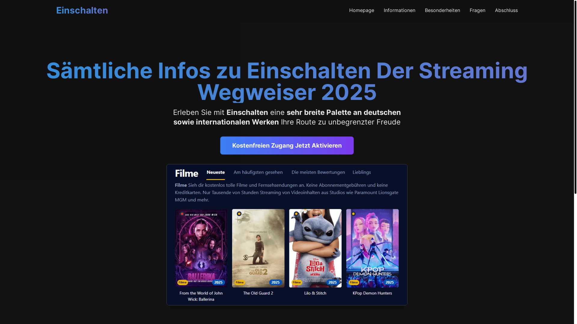 website screenshot of https://einschalten-s3uh.pages.dev/