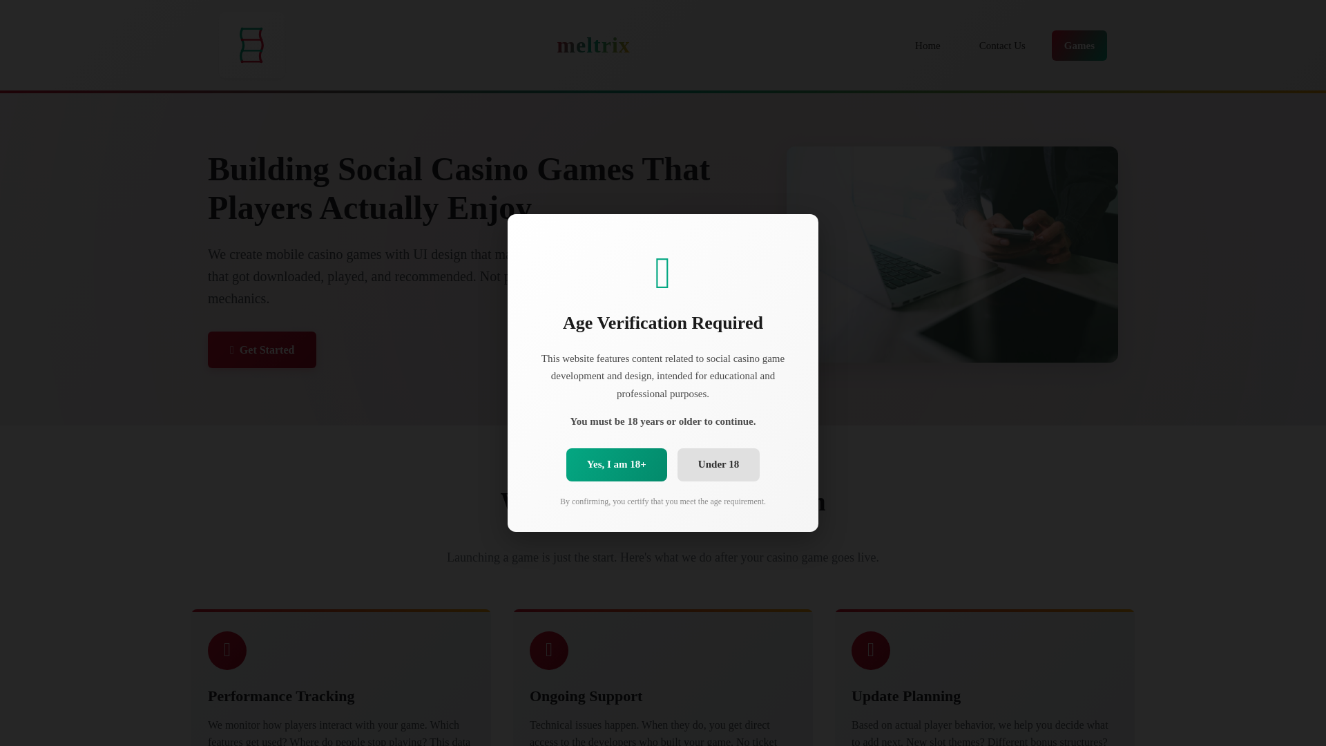 website screenshot of https://meltrix.online