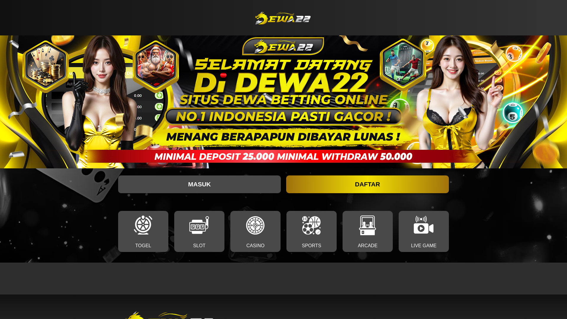 website screenshot of https://ampdewa22.com/