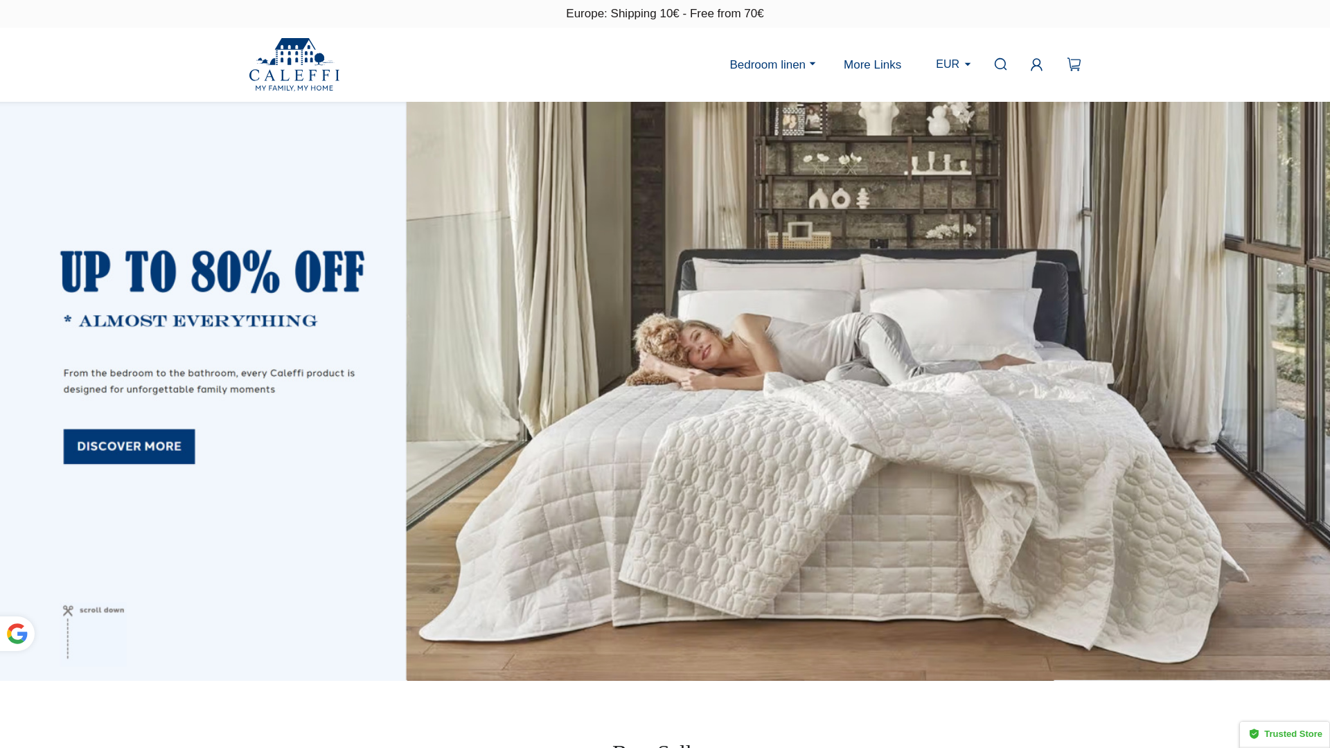website screenshot of https://caleffiofficial.shop/