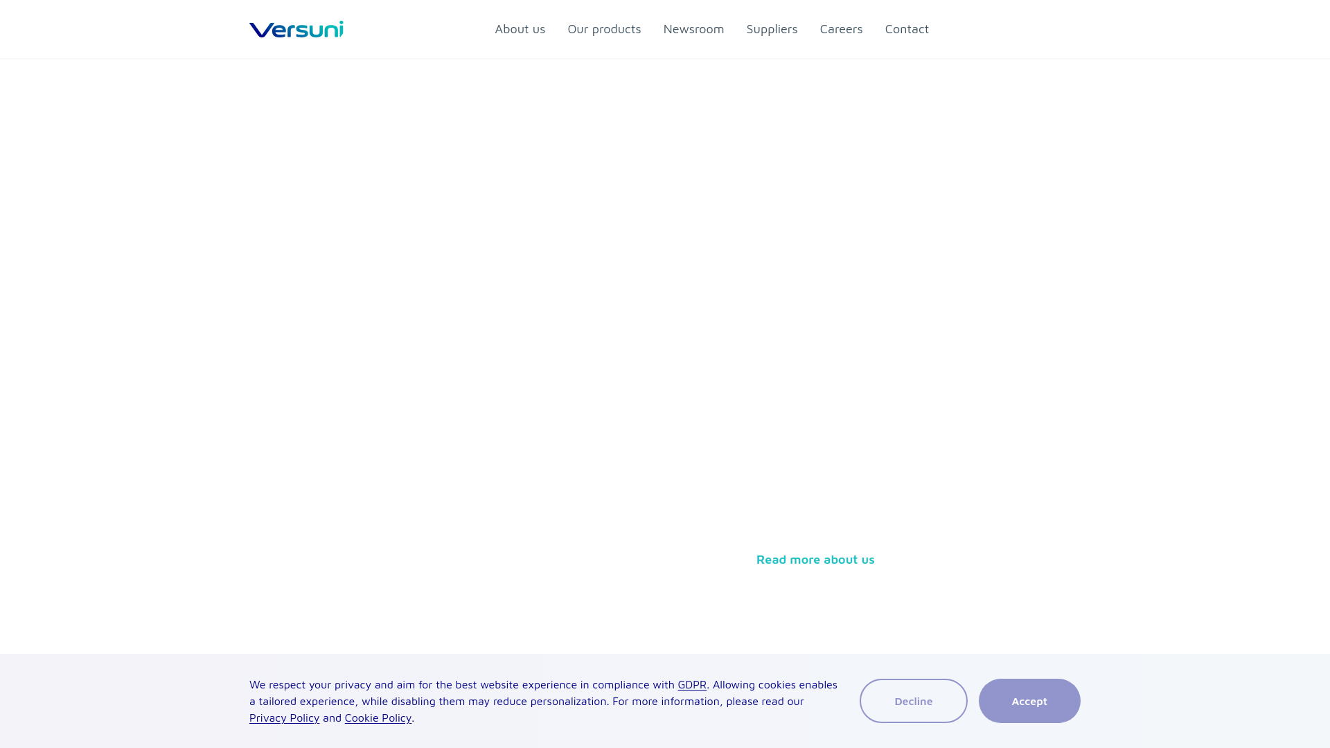 website screenshot of https://www.versuni.com/