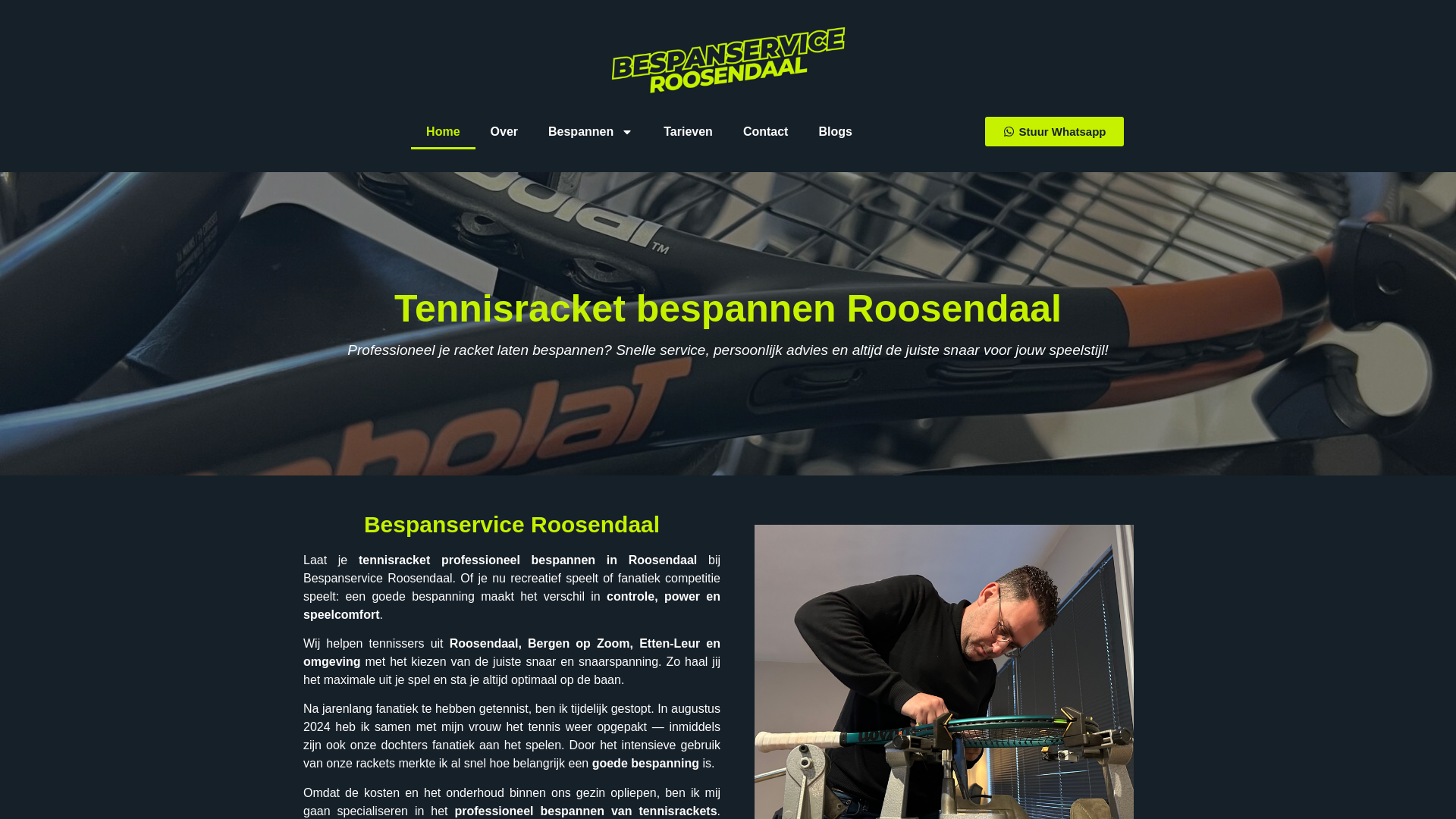 website screenshot of https://bespanserviceroosendaal.nl/