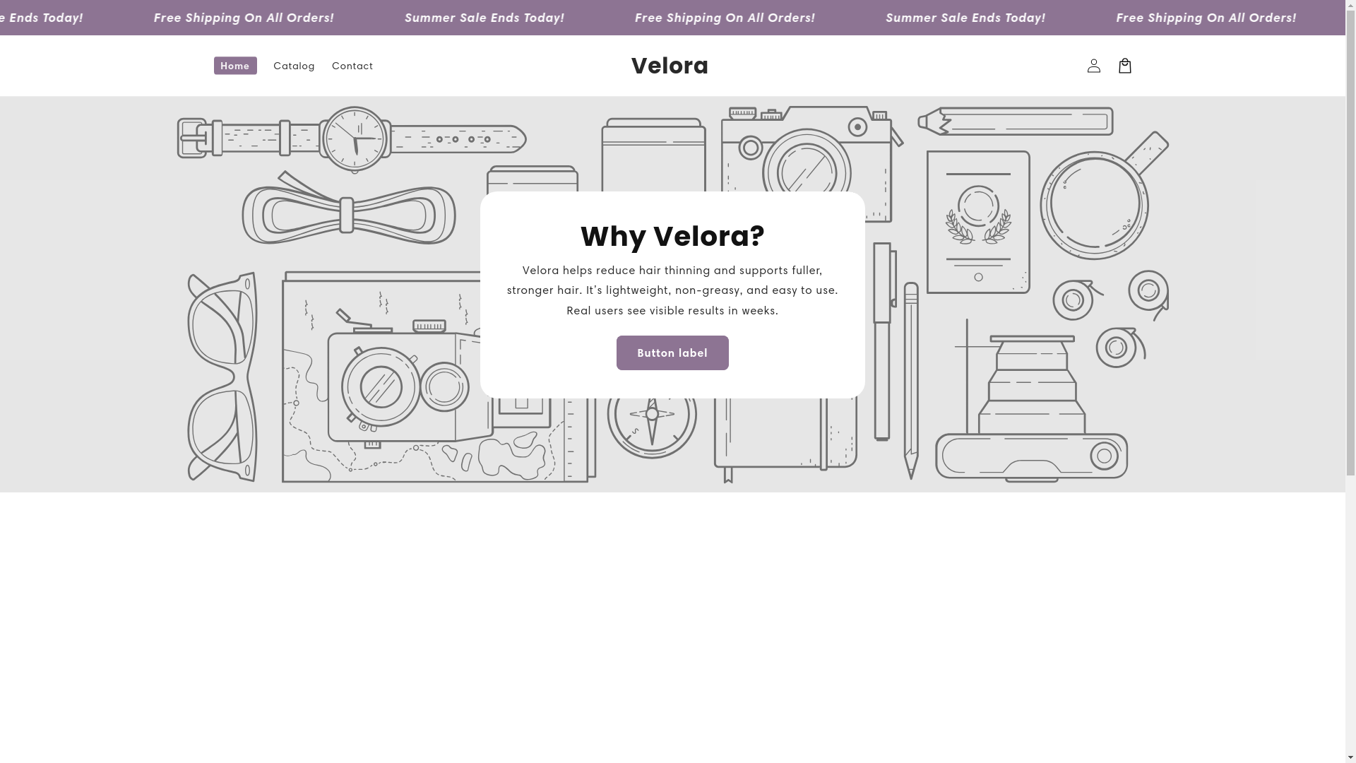website screenshot of https://velorahair.store/