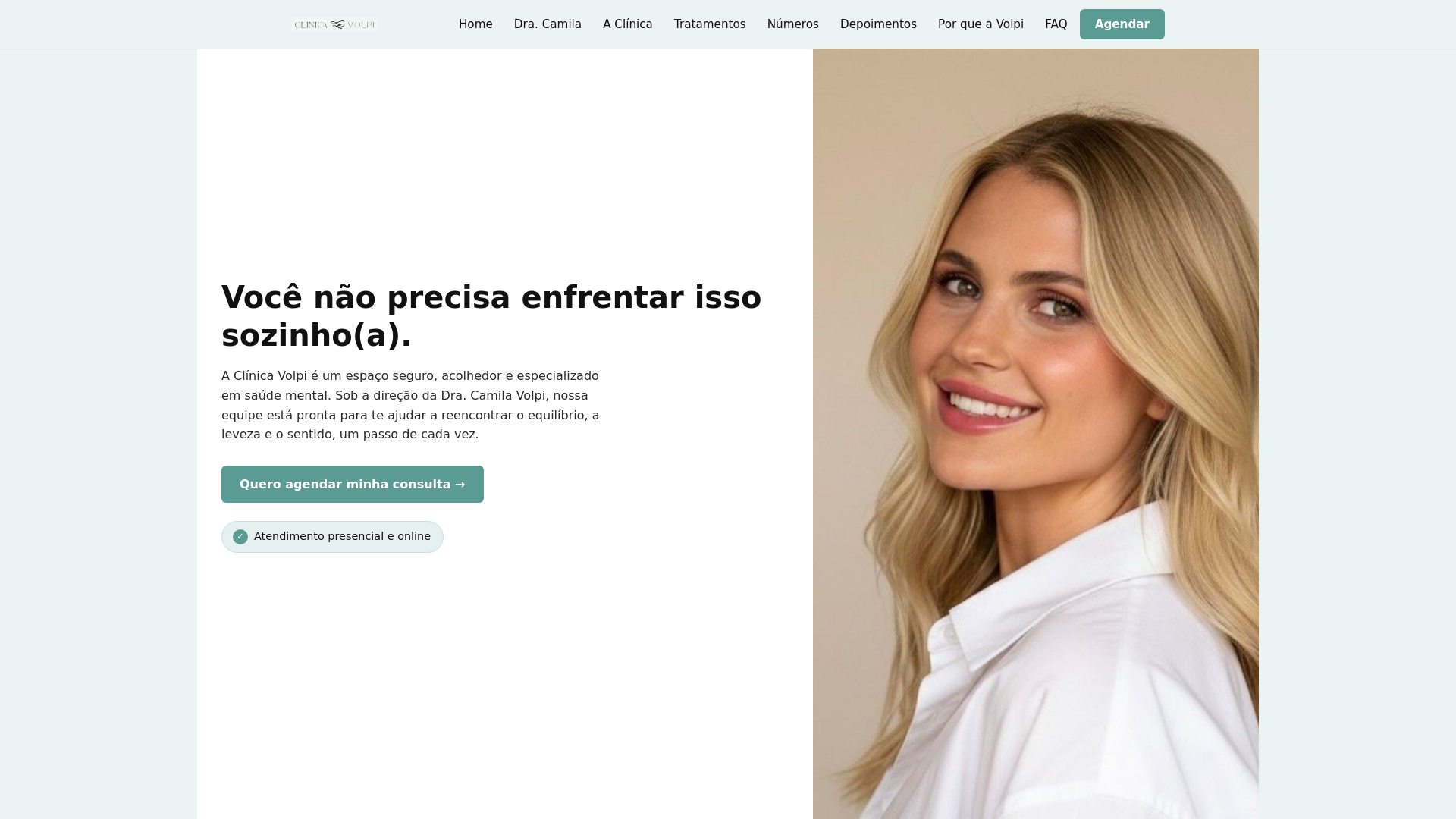 website screenshot of https://clinicavolpi.com.br/