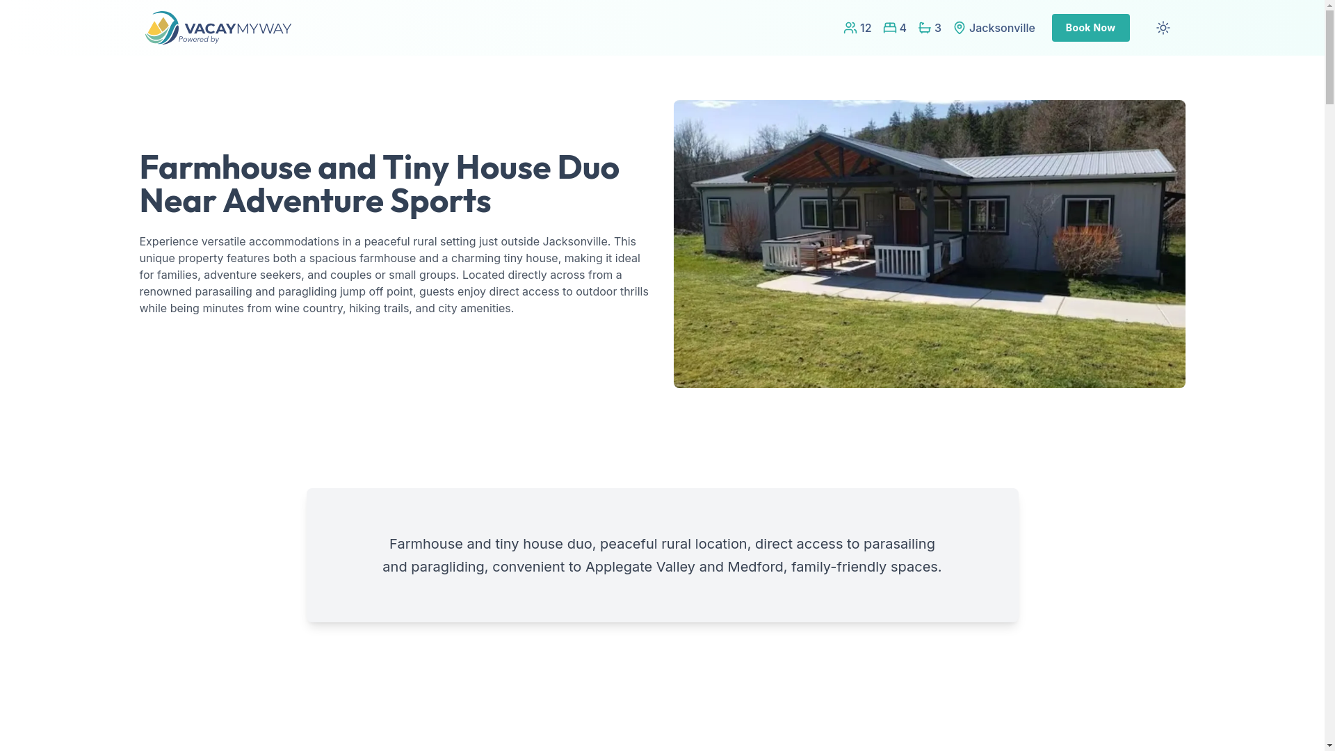 website screenshot of https://applegatefarmhouse.house/