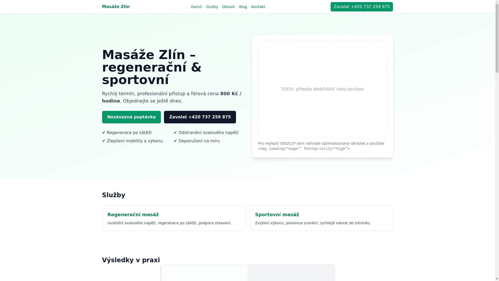 website screenshot of https://masazzlin.pages.dev/